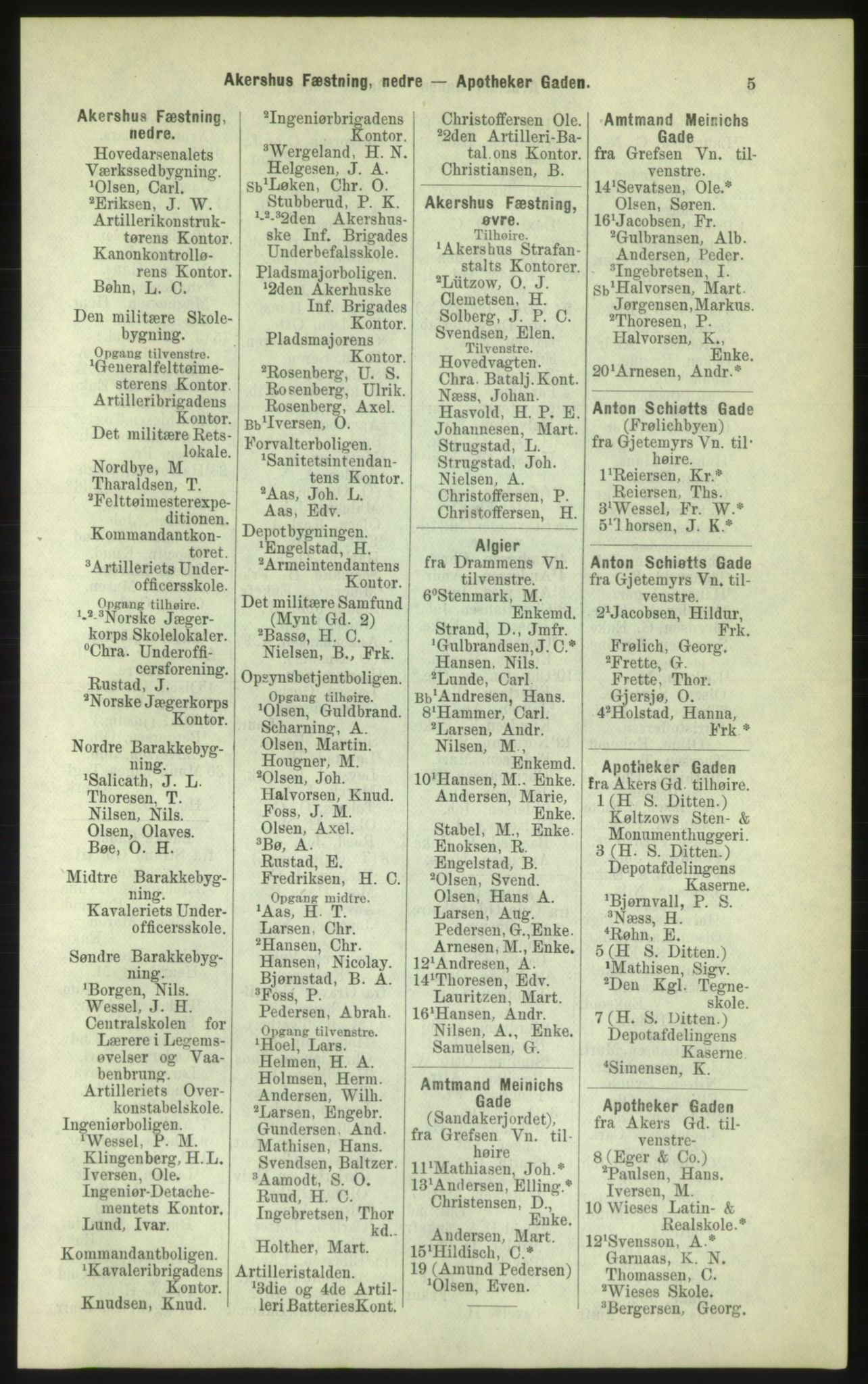 Kristiania/Oslo adressebok, PUBL/-, 1884, s. 5