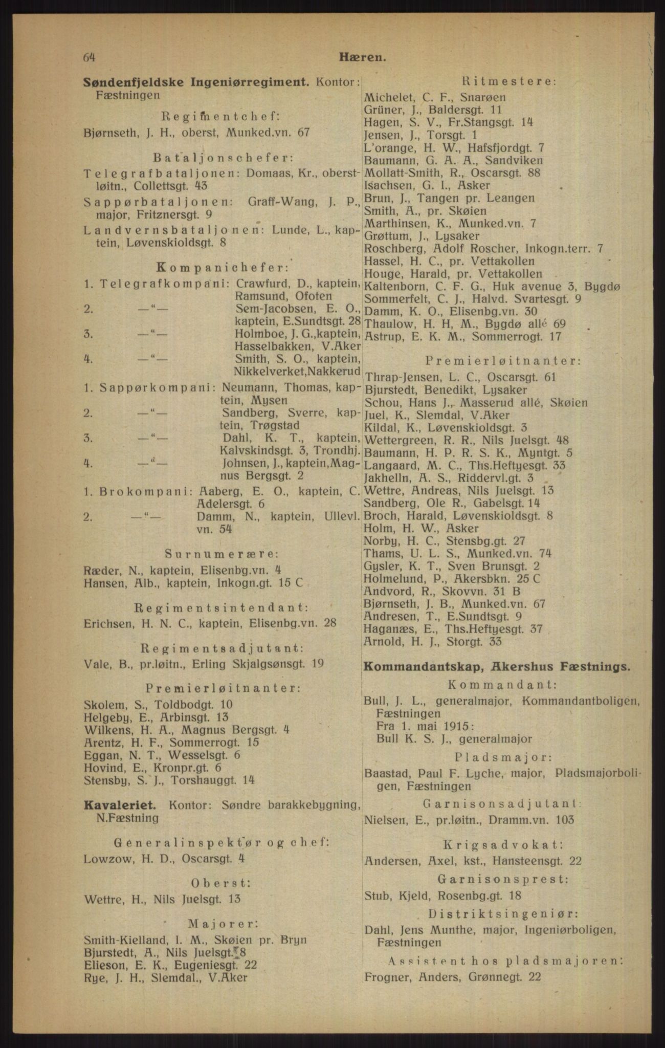 Kristiania/Oslo adressebok, PUBL/-, 1915, s. 64