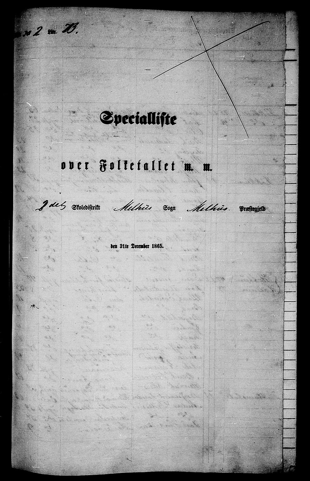 RA, Folketelling 1865 for 1653P Melhus prestegjeld, 1865, s. 49