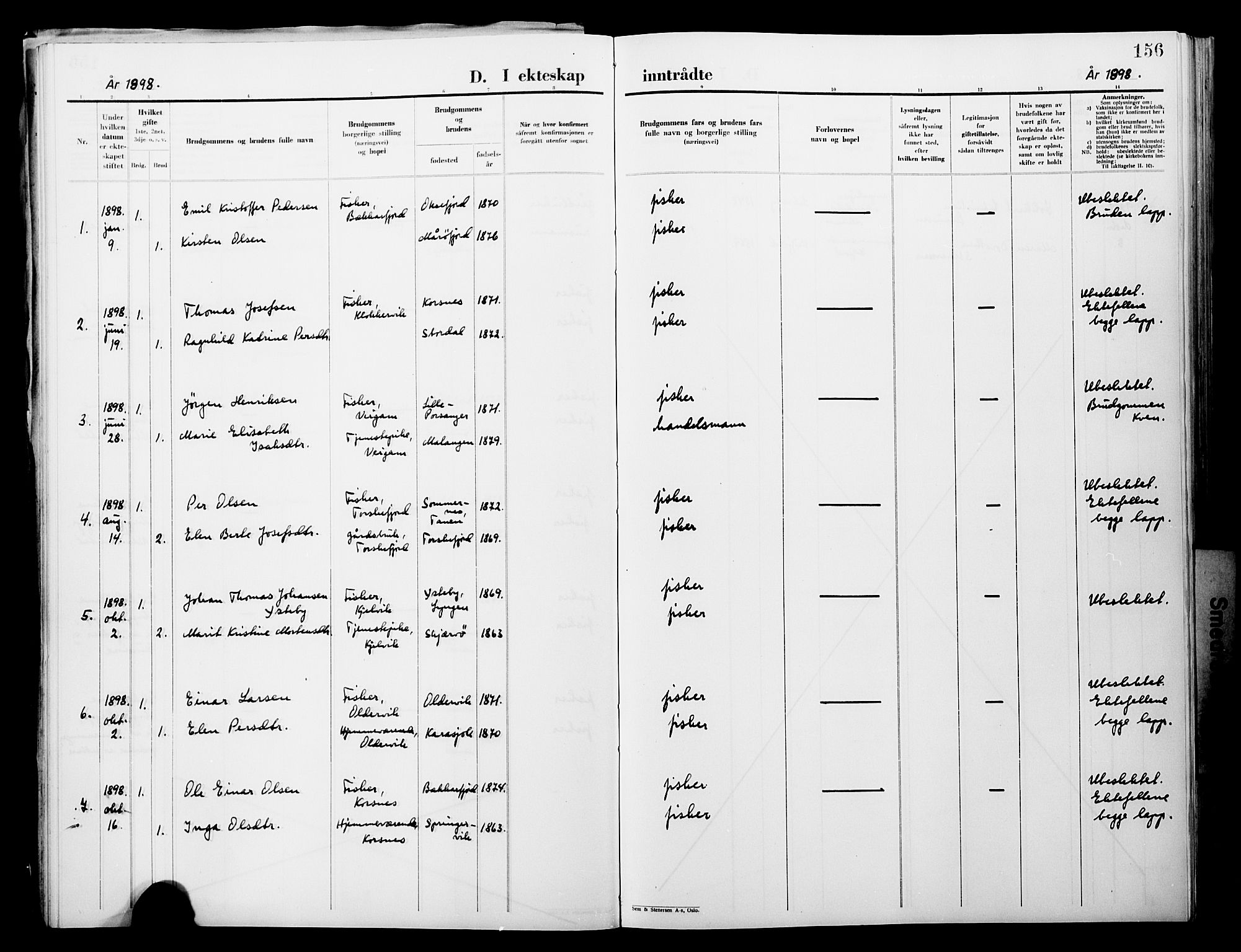 Lebesby sokneprestkontor, AV/SATØ-S-1353/H/Ha/L0004kirke: Ministerialbok nr. 4, 1870-1902, s. 156