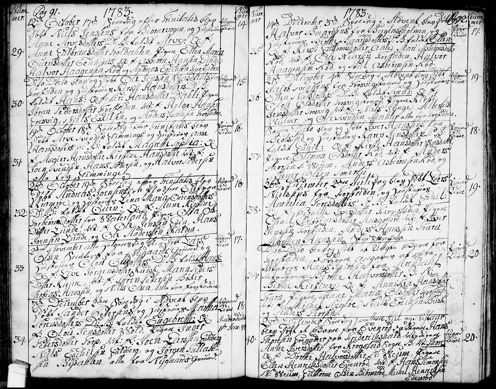 Glemmen prestekontor Kirkebøker, AV/SAO-A-10908/F/Fa/L0002: Ministerialbok nr. 2, 1771-1803, s. 91-92