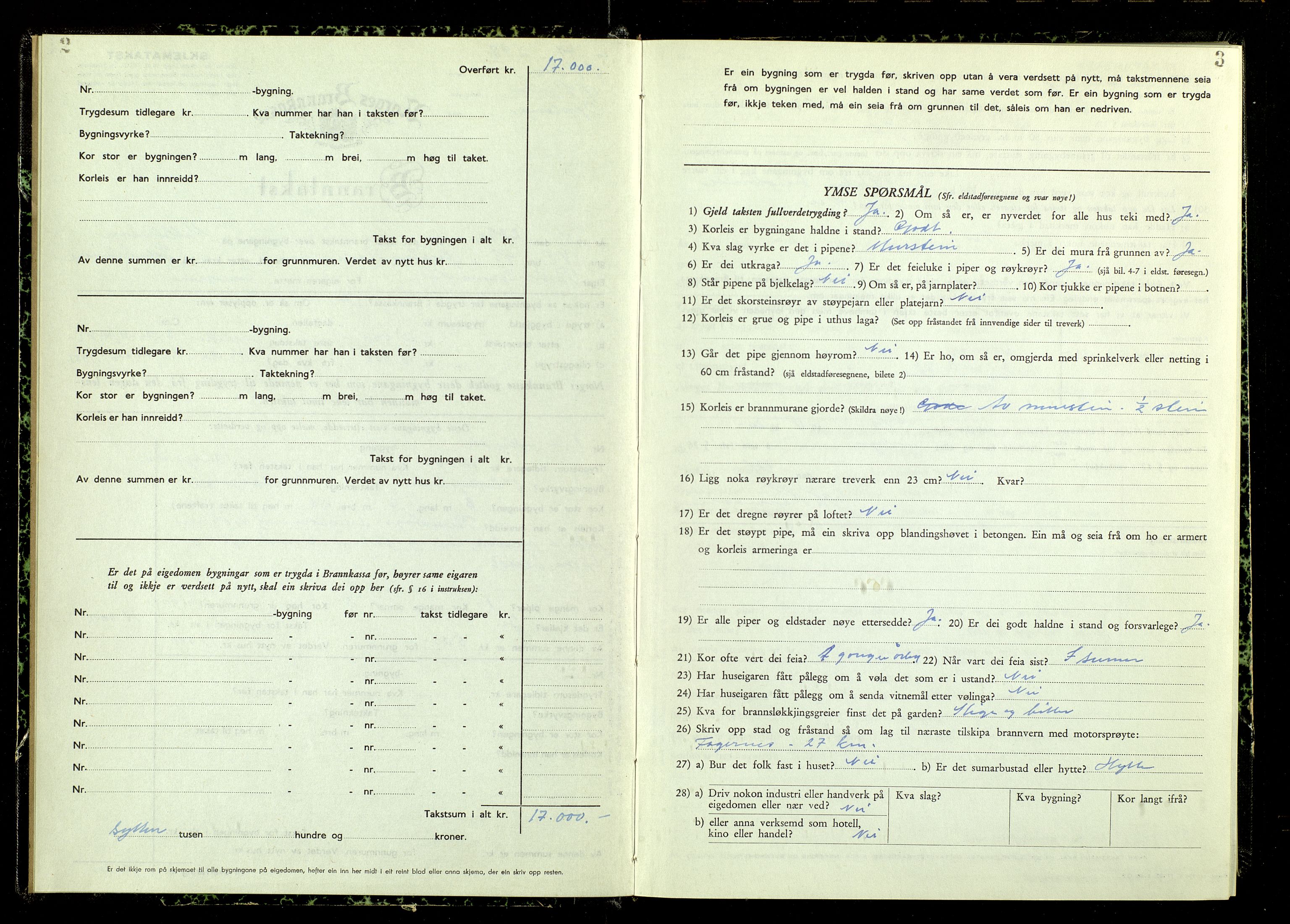 Norges Brannkasse, Øystre Slidre, AV/SAH-NBRANO-059/F/L0001: Branntakstprotokoll, 1951-1955