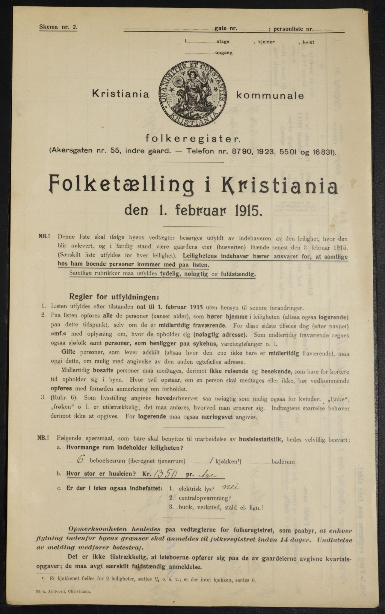 OBA, Kommunal folketelling 1.2.1915 for Kristiania, 1915, s. 307