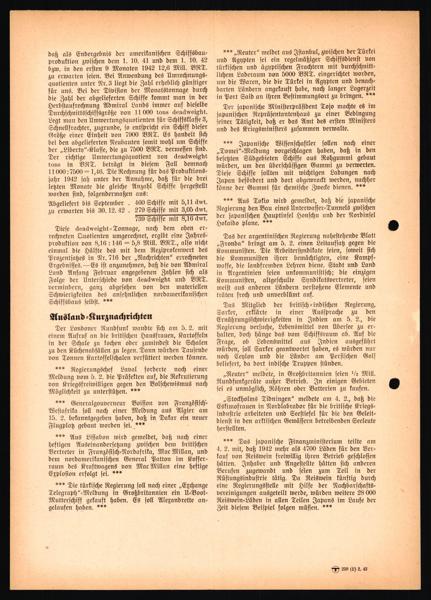 Forsvarets Overkommando. 2 kontor. Arkiv 11.4. Spredte tyske arkivsaker, AV/RA-RAFA-7031/D/Dar/Dara/L0021: Nachrichten des OKW, 1943-1945, s. 49