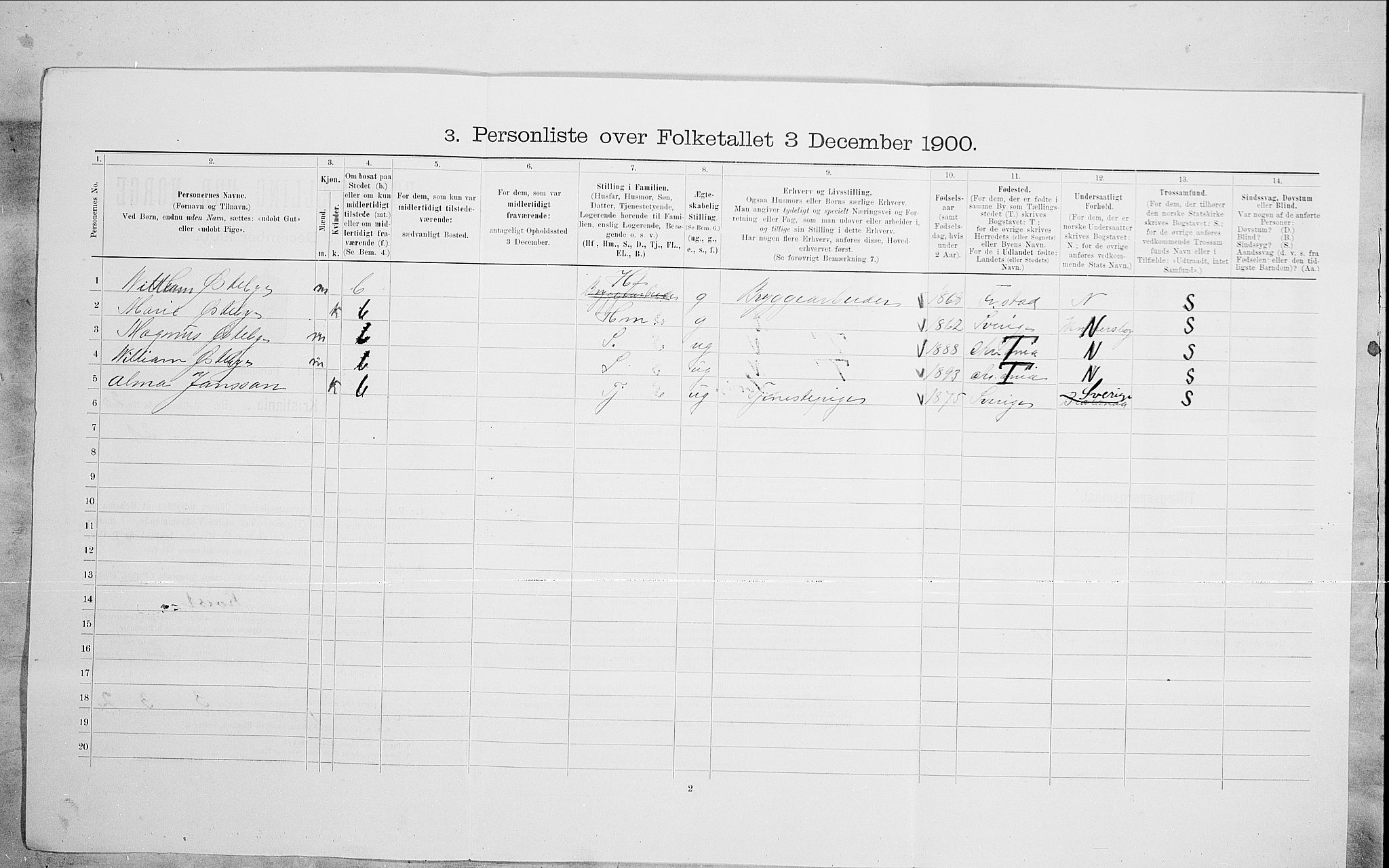 SAO, Folketelling 1900 for 0301 Kristiania kjøpstad, 1900, s. 84982