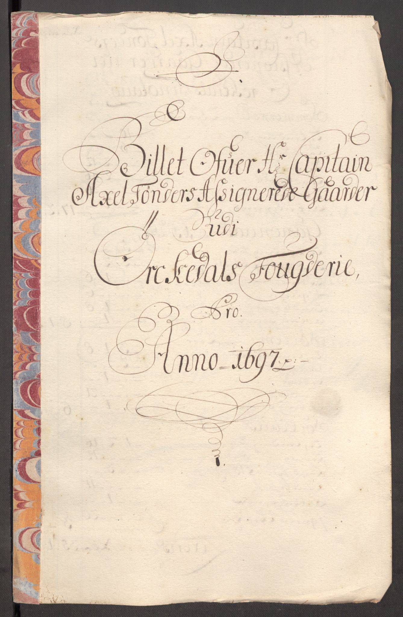 Rentekammeret inntil 1814, Reviderte regnskaper, Fogderegnskap, AV/RA-EA-4092/R60/L3947: Fogderegnskap Orkdal og Gauldal, 1697, s. 208