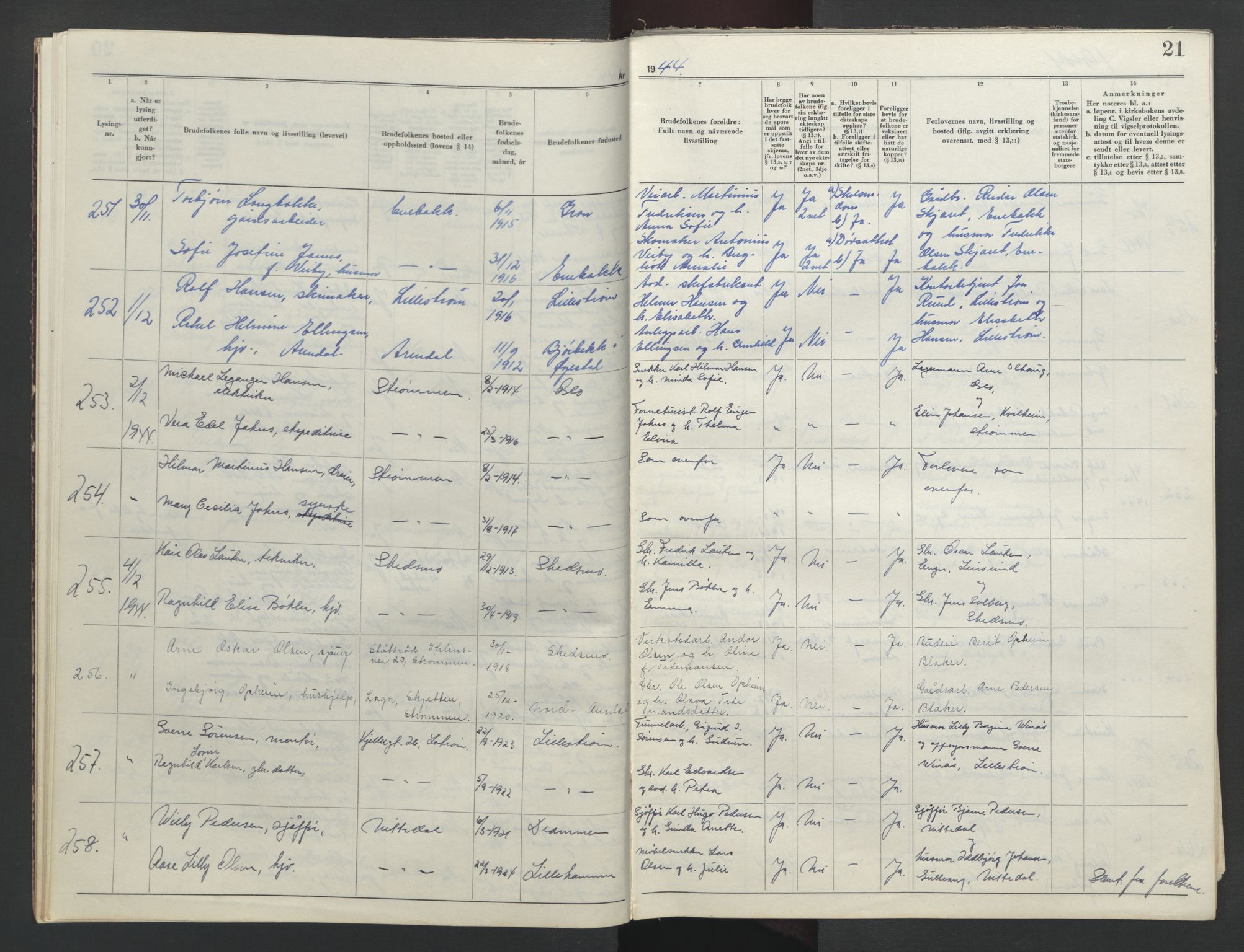 Nedre Romerike sorenskriveri, AV/SAO-A-10469/L/Lc/L0002: Lysingsbok, 1944-1953, s. 21