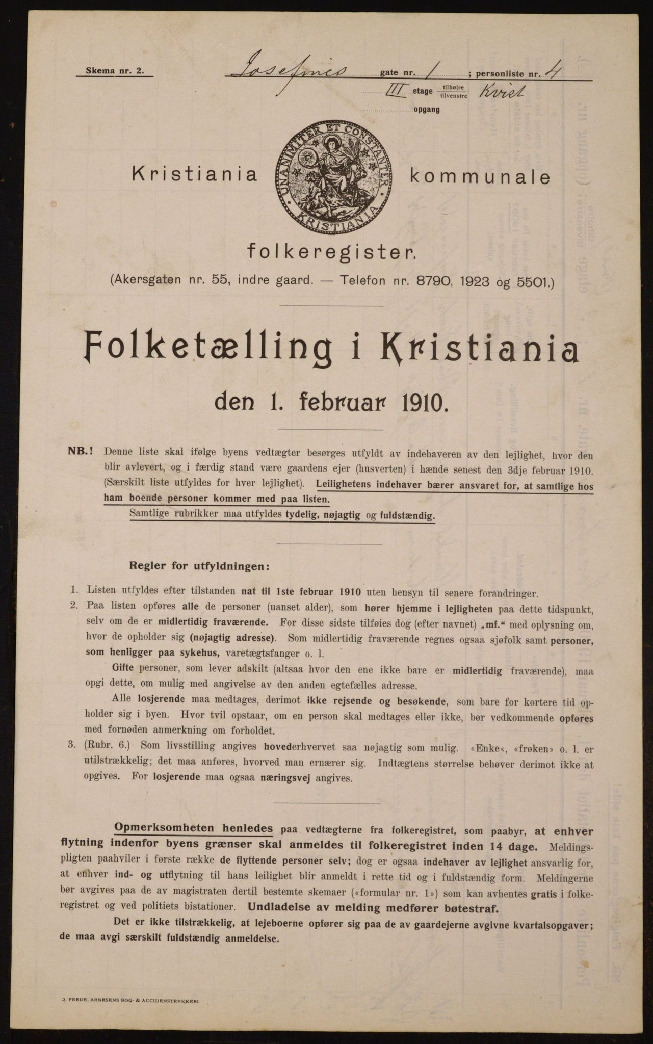 OBA, Kommunal folketelling 1.2.1910 for Kristiania, 1910, s. 45983