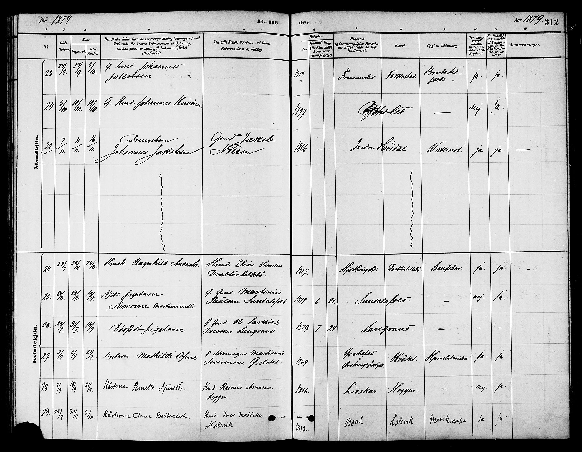 Ministerialprotokoller, klokkerbøker og fødselsregistre - Møre og Romsdal, AV/SAT-A-1454/511/L0141: Ministerialbok nr. 511A08, 1878-1890, s. 312