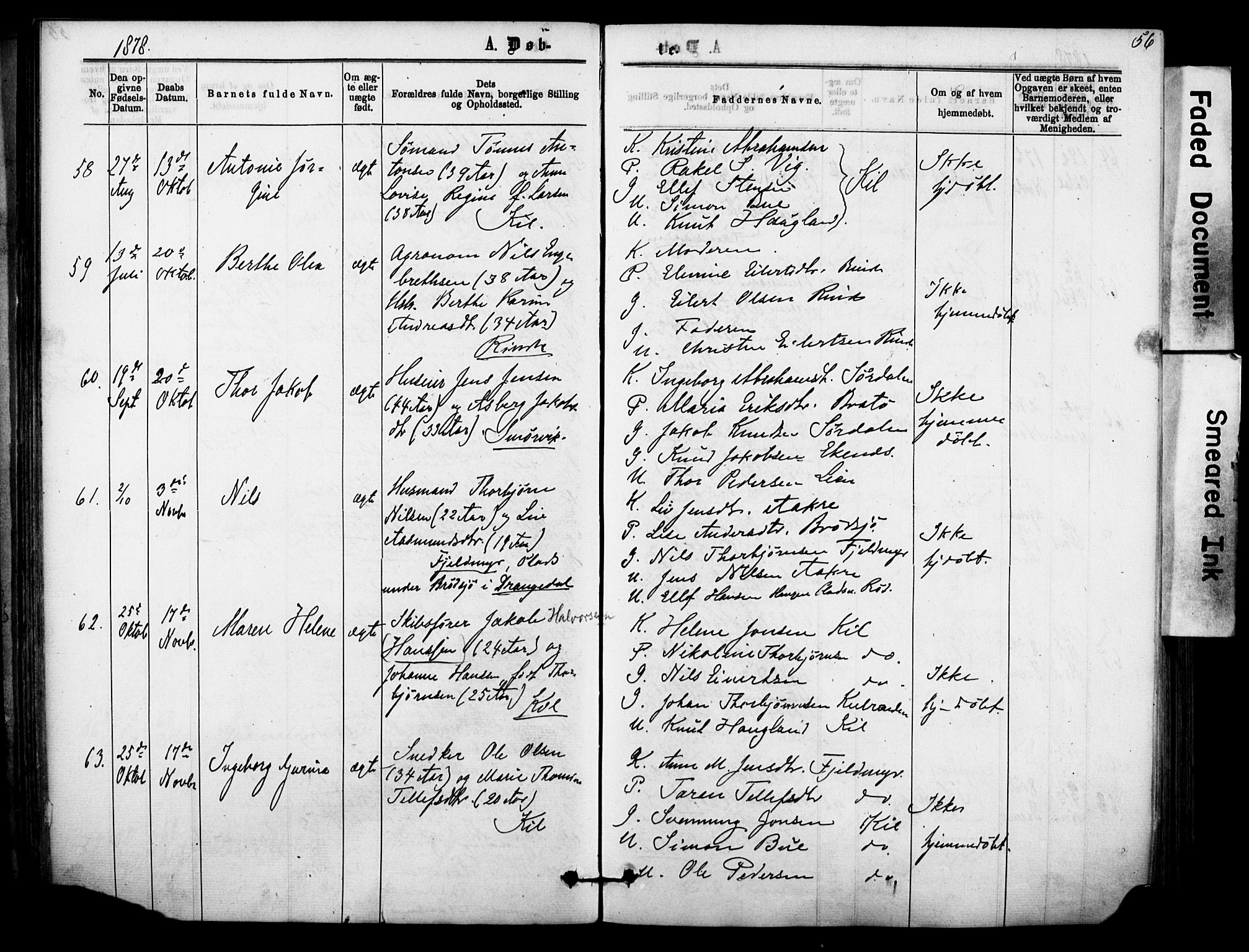Sannidal kirkebøker, AV/SAKO-A-296/F/Fa/L0014: Ministerialbok nr. 14, 1874-1883, s. 56