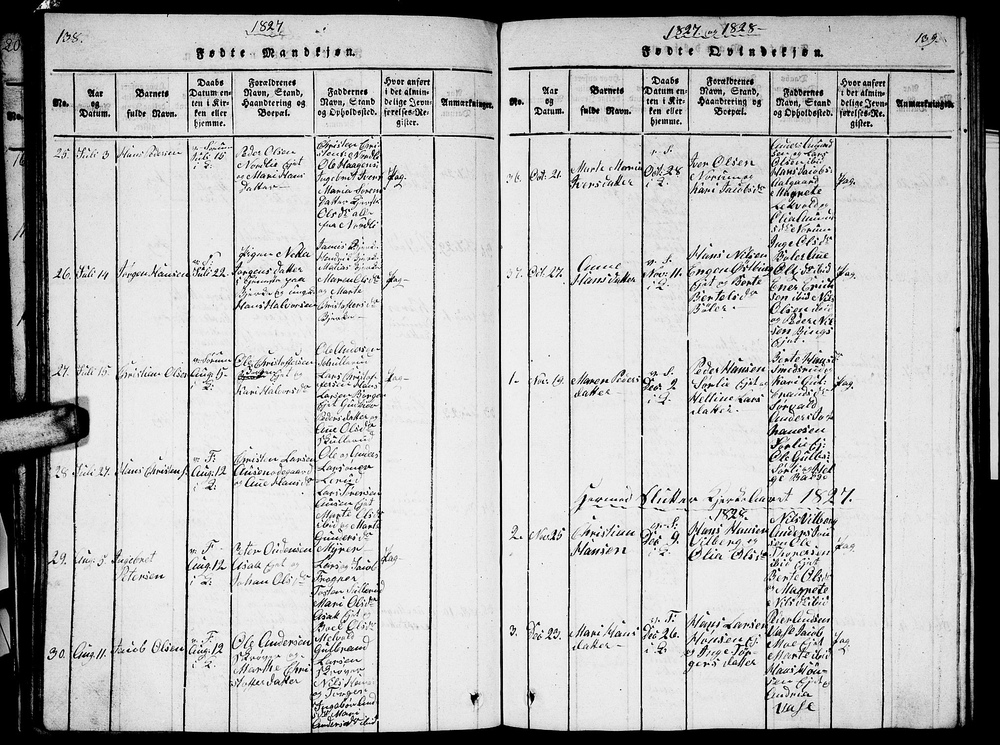 Sørum prestekontor Kirkebøker, AV/SAO-A-10303/G/Ga/L0001: Klokkerbok nr. I 1, 1814-1829, s. 138-139