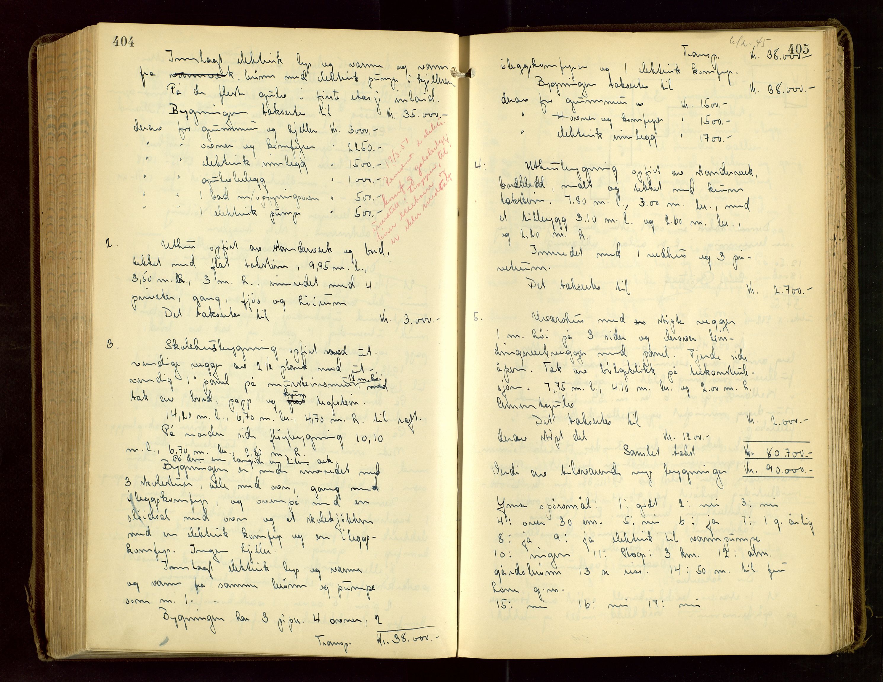 Hetland lensmannskontor, SAST/A-100101/Goa/L0007: "Branntakstprotokoll", 1938-1947, s. 404-405