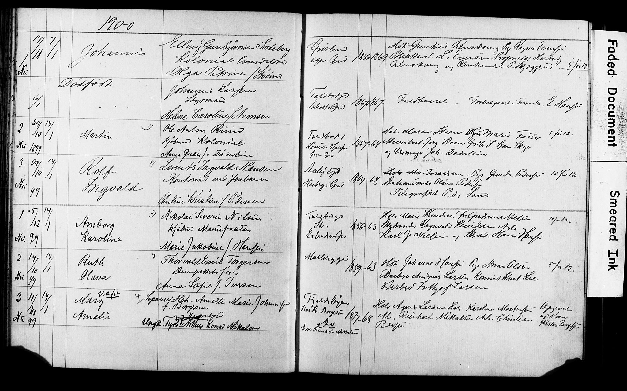 Strømsø kirkebøker, AV/SAKO-A-246/Y/Ya/L0005: Kladd til kirkebok nr. I 5, 1897-1903