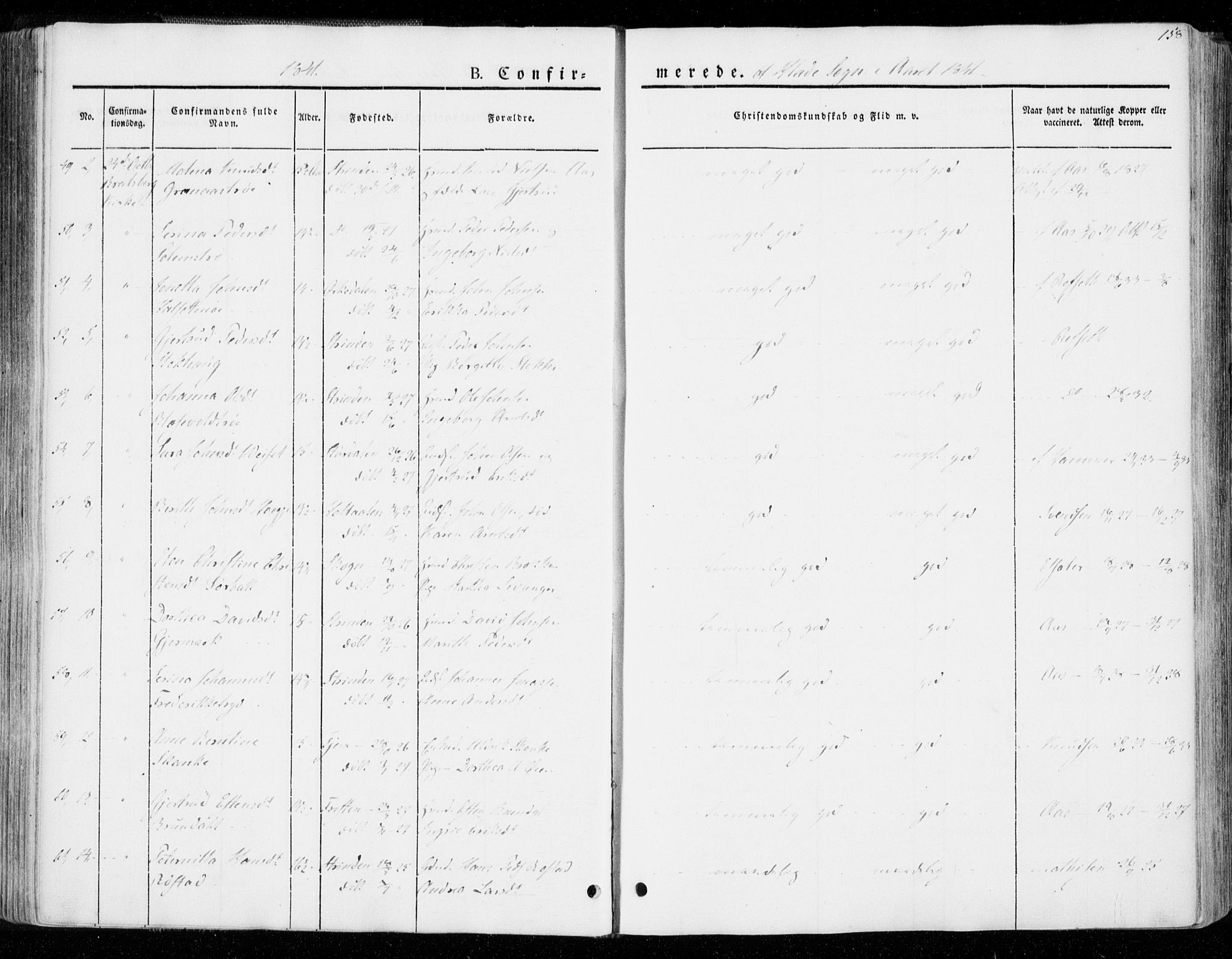 Ministerialprotokoller, klokkerbøker og fødselsregistre - Sør-Trøndelag, AV/SAT-A-1456/606/L0290: Ministerialbok nr. 606A05, 1841-1847, s. 158