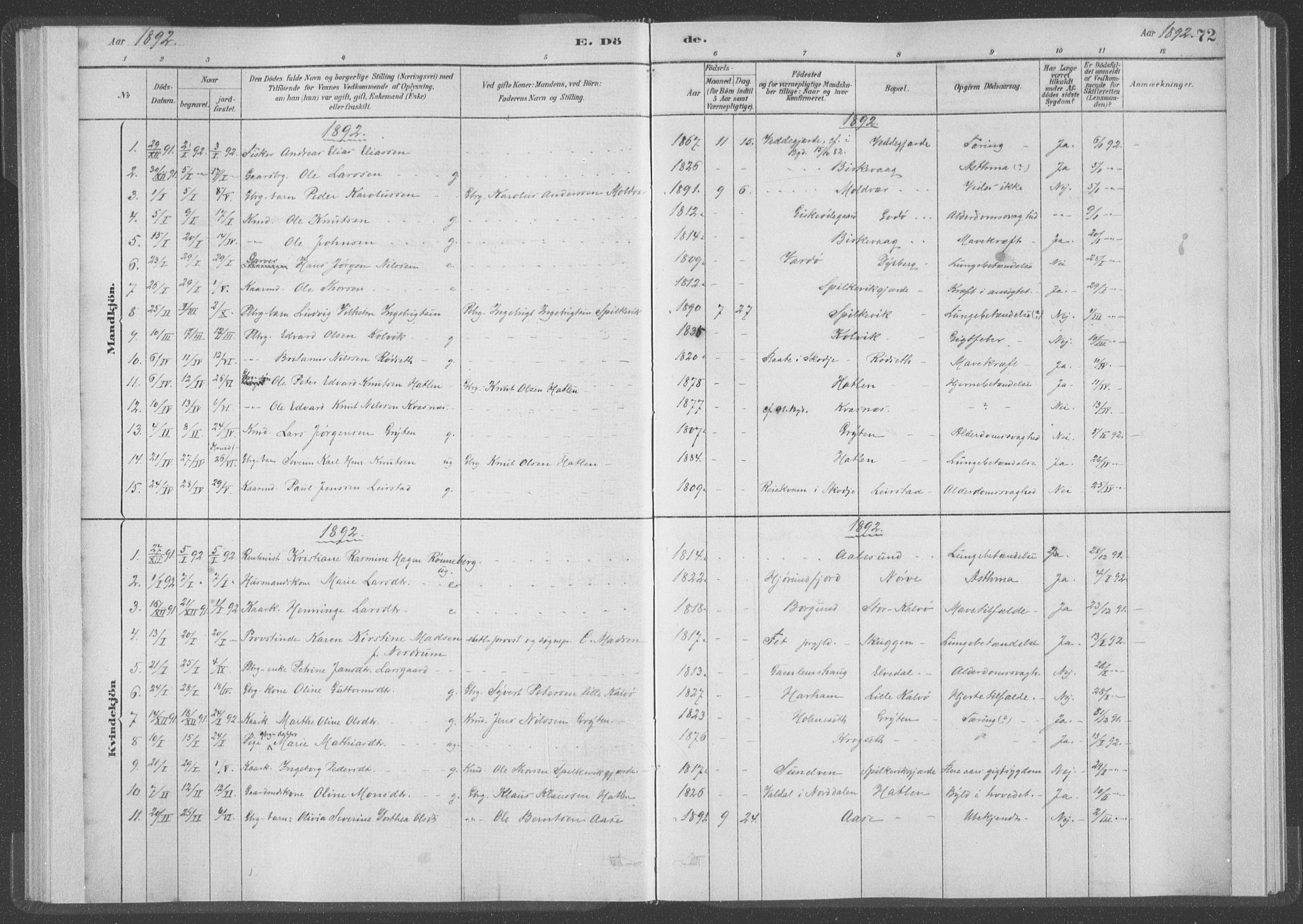 Ministerialprotokoller, klokkerbøker og fødselsregistre - Møre og Romsdal, SAT/A-1454/528/L0403: Ministerialbok nr. 528A13I, 1880-1947, s. 72