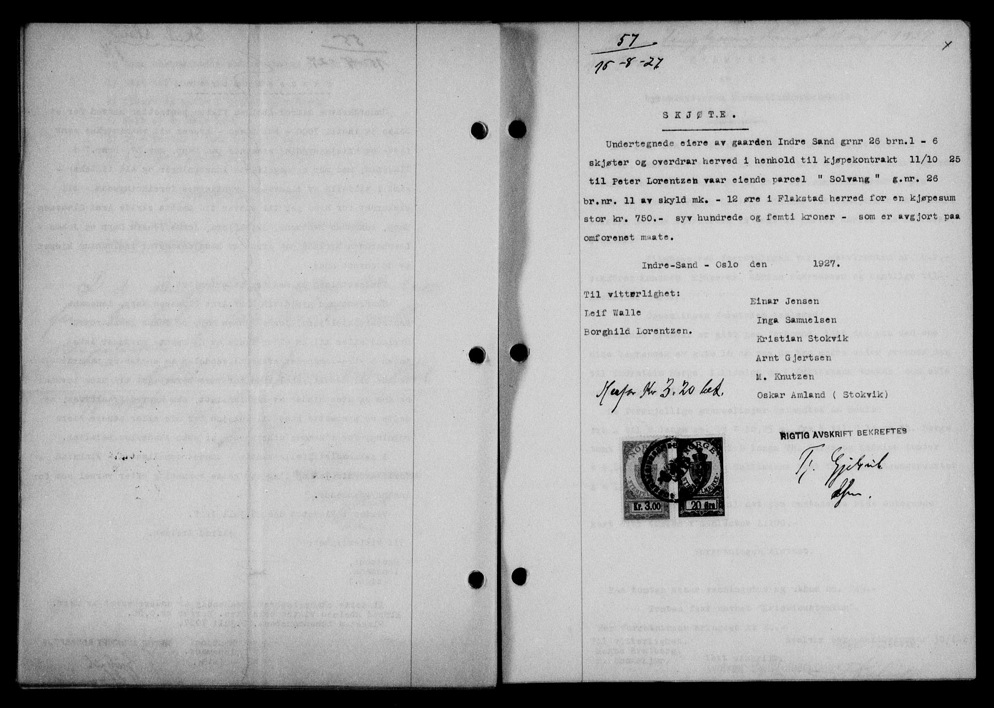Lofoten sorenskriveri, SAT/A-0017/1/2/2C/L0016b: Pantebok nr. 16b, 1927-1927, Tingl.dato: 15.08.1927