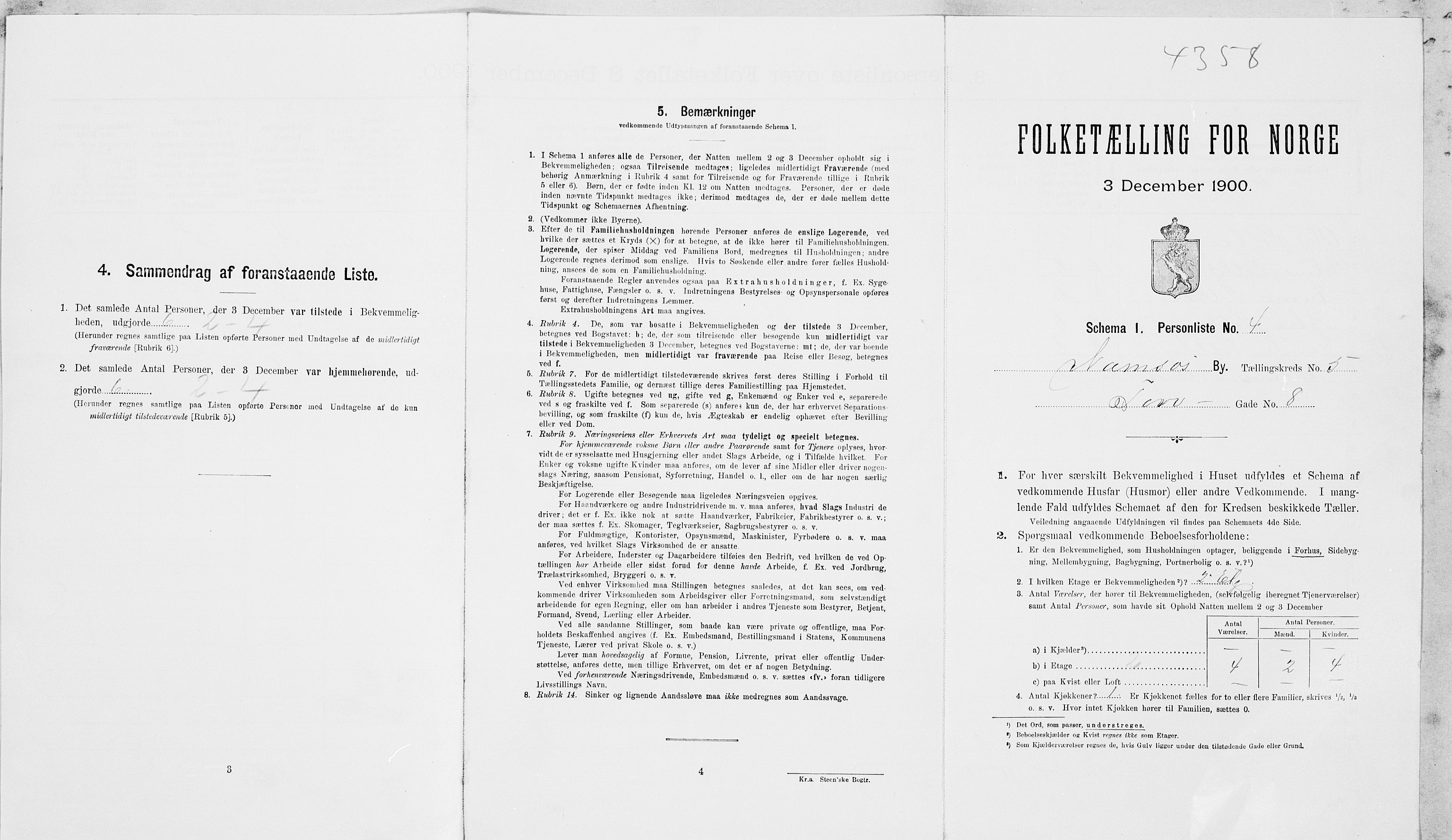 SAT, Folketelling 1900 for 1703 Namsos ladested, 1900, s. 919