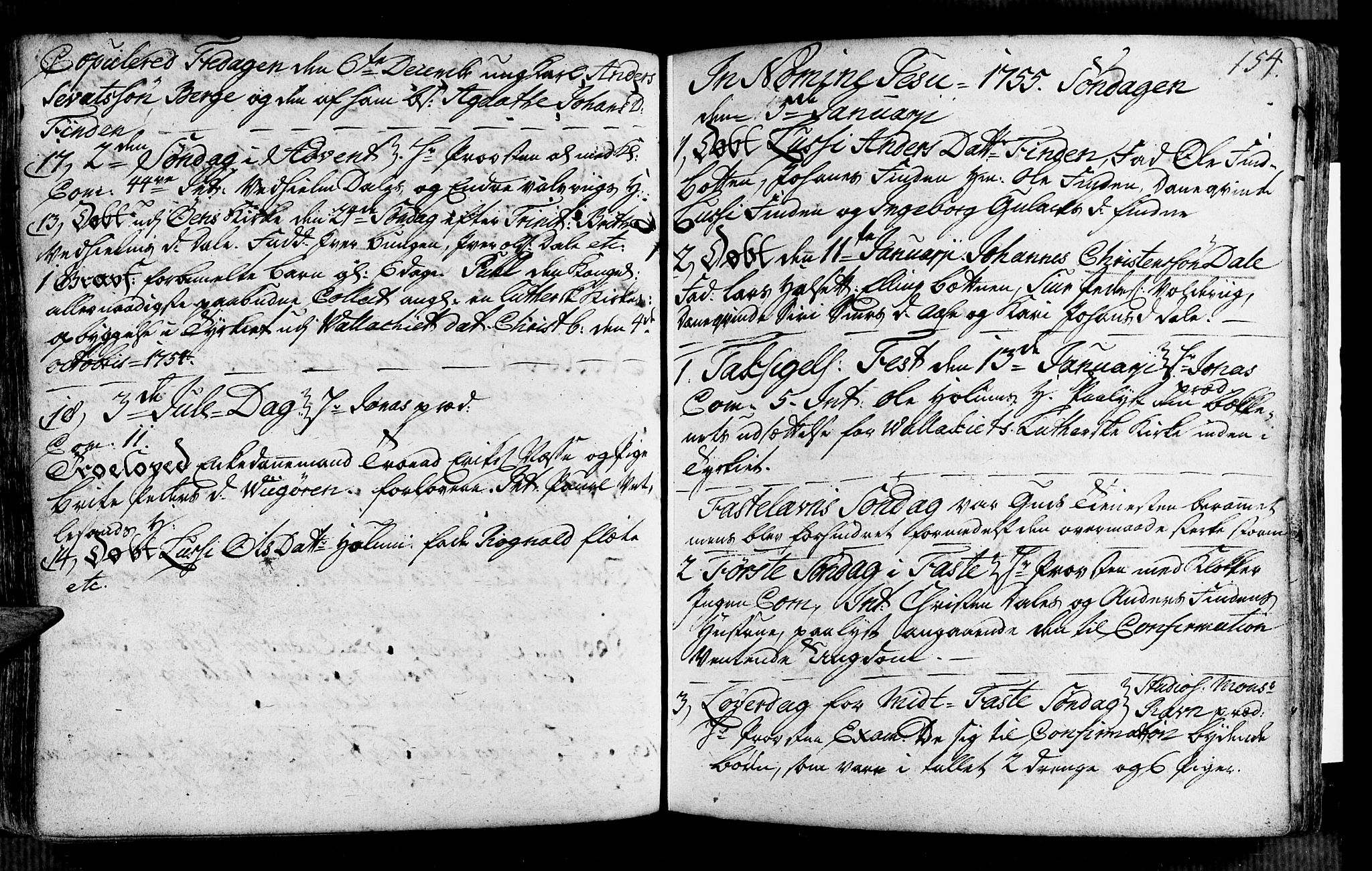Vik sokneprestembete, SAB/A-81501: Ministerialbok nr. A 2 /2, 1740-1756, s. 154