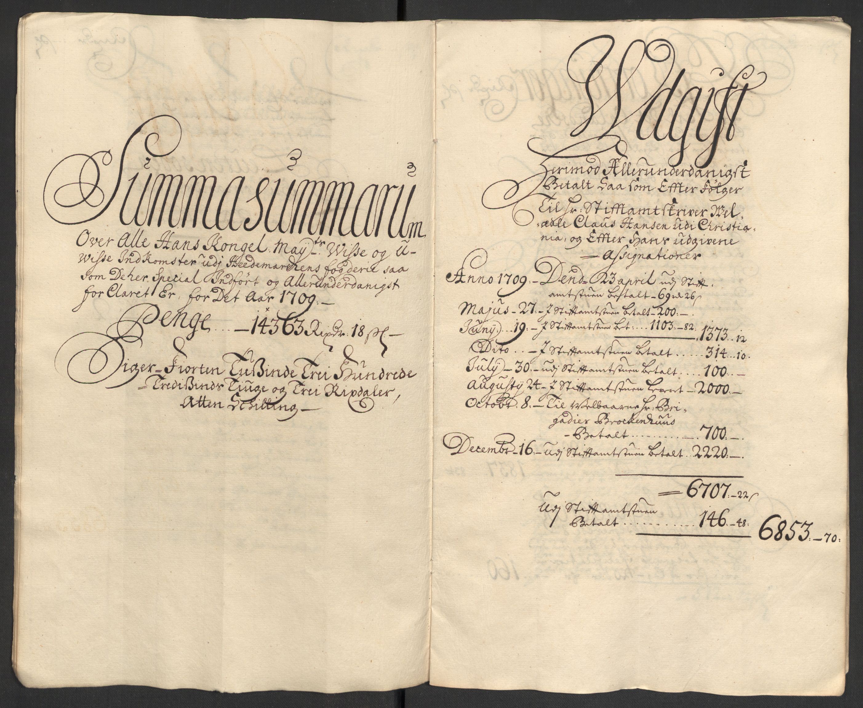 Rentekammeret inntil 1814, Reviderte regnskaper, Fogderegnskap, RA/EA-4092/R16/L1045: Fogderegnskap Hedmark, 1709, s. 9