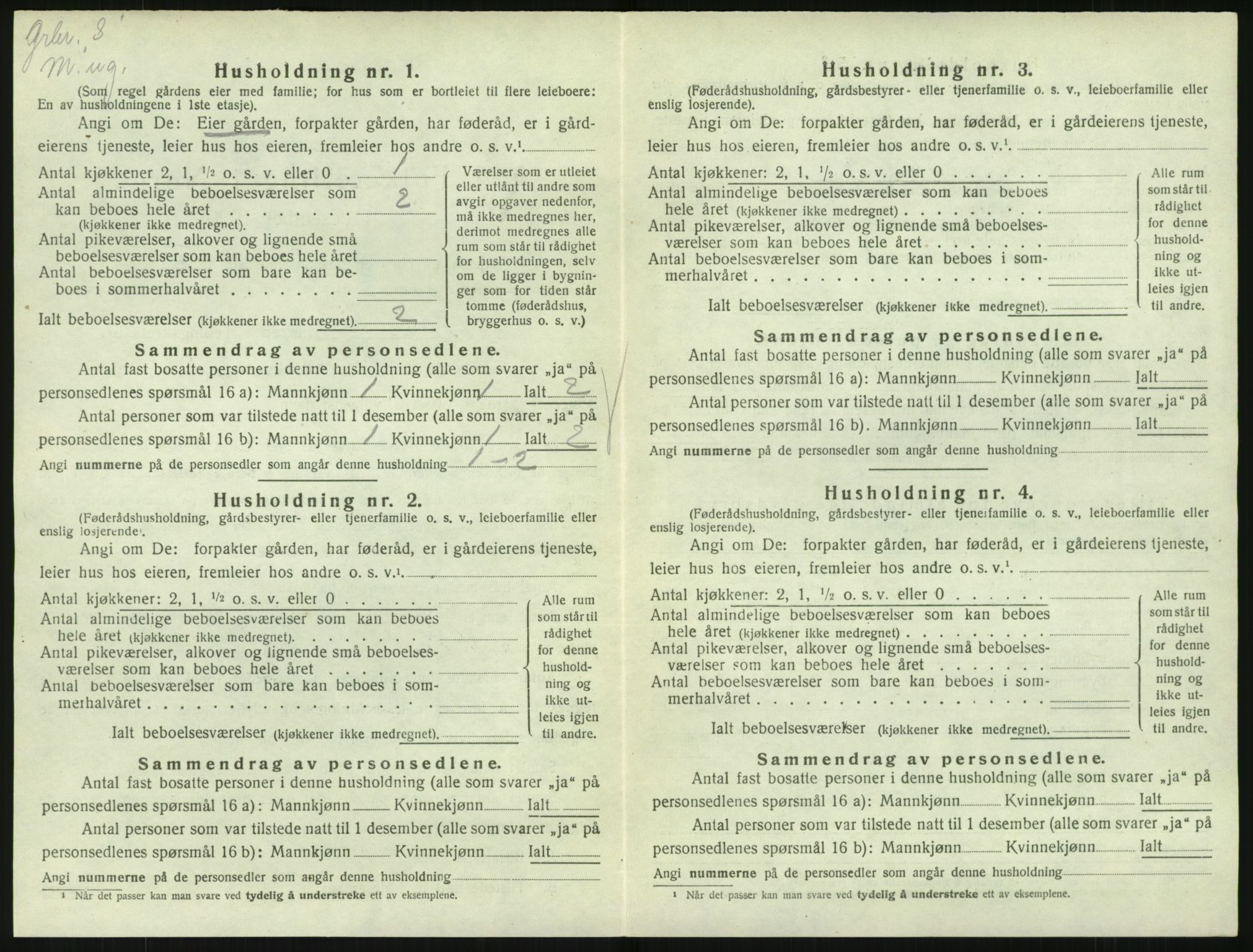 SAK, Folketelling 1920 for 1039 Herad herred, 1920, s. 33