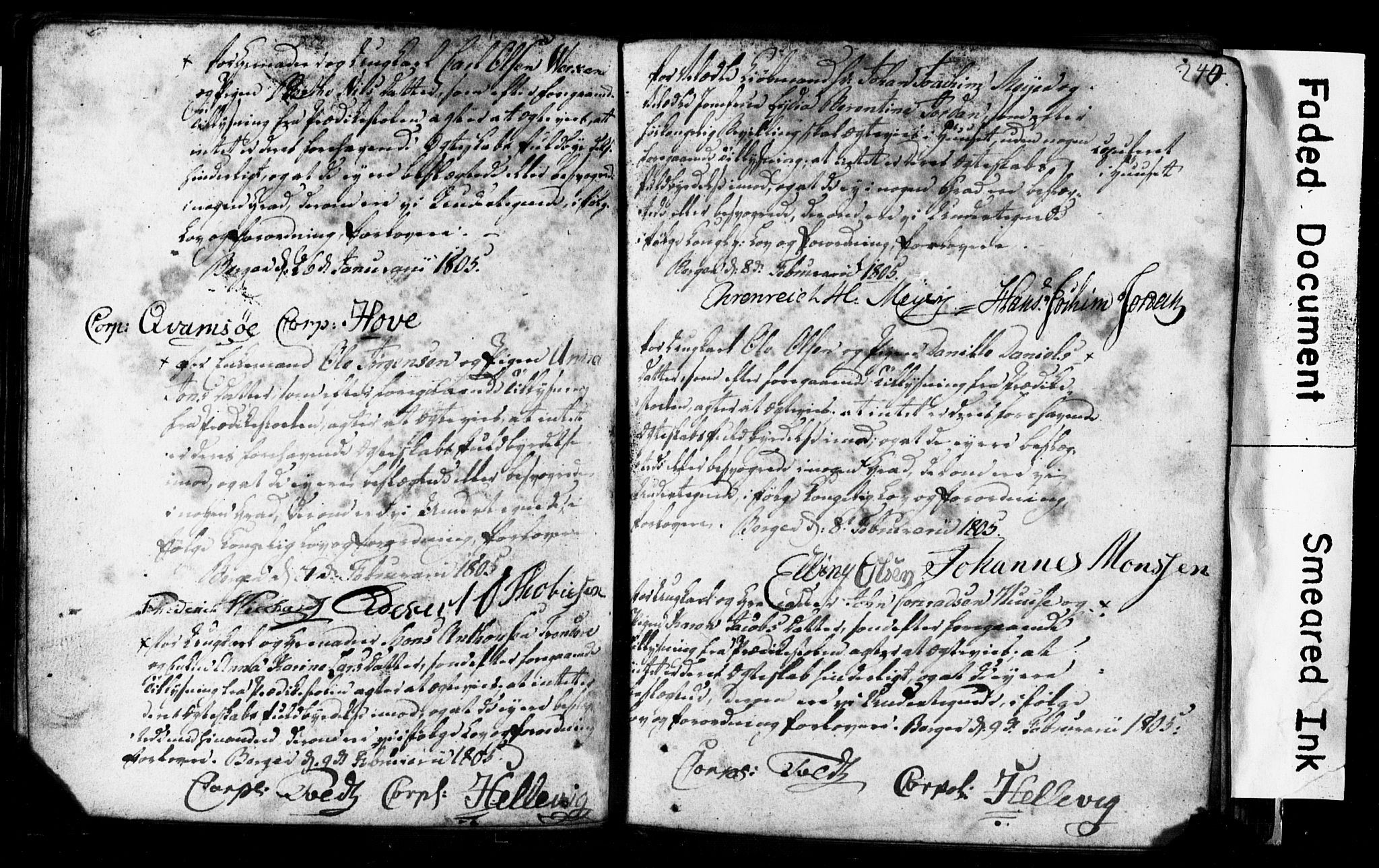 Korskirken sokneprestembete, SAB/A-76101: Forlovererklæringer nr. II.5.1, 1776-1816, s. 240