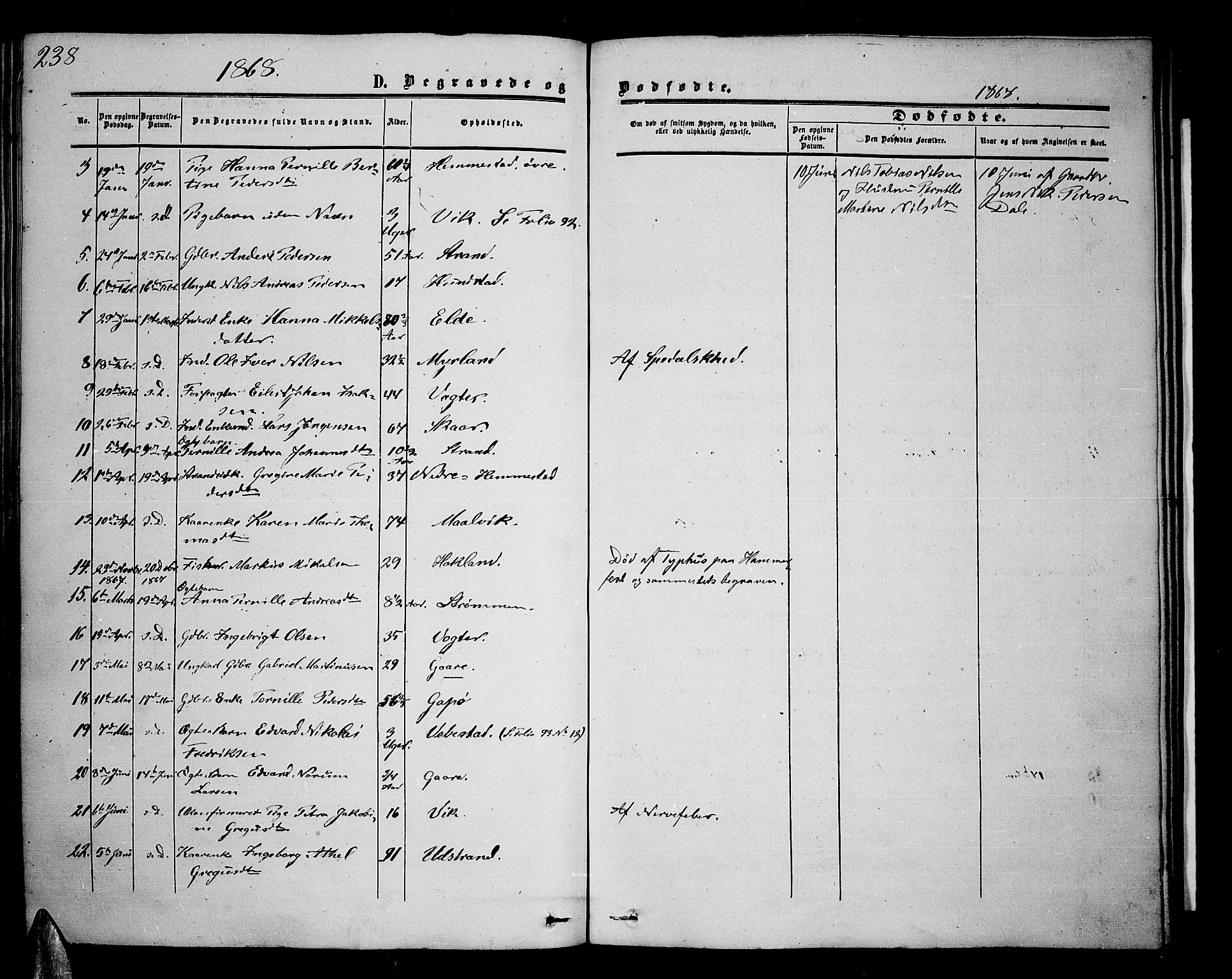 Kvæfjord sokneprestkontor, AV/SATØ-S-1323/G/Ga/Gab/L0003klokker: Klokkerbok nr. 3, 1856-1870, s. 238