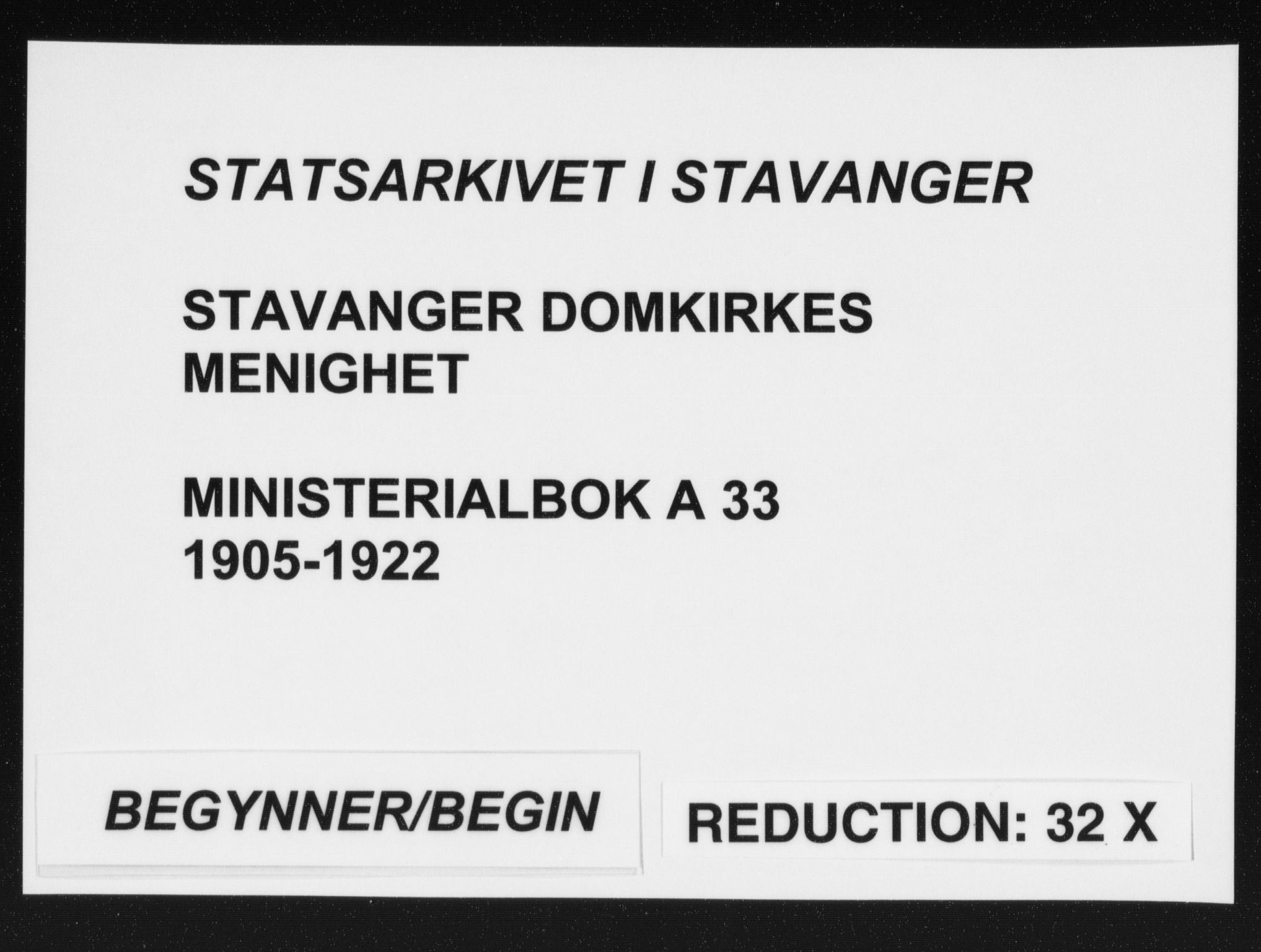 Domkirken sokneprestkontor, SAST/A-101812/002/A/L0016: Ministerialbok nr. A 33, 1905-1922