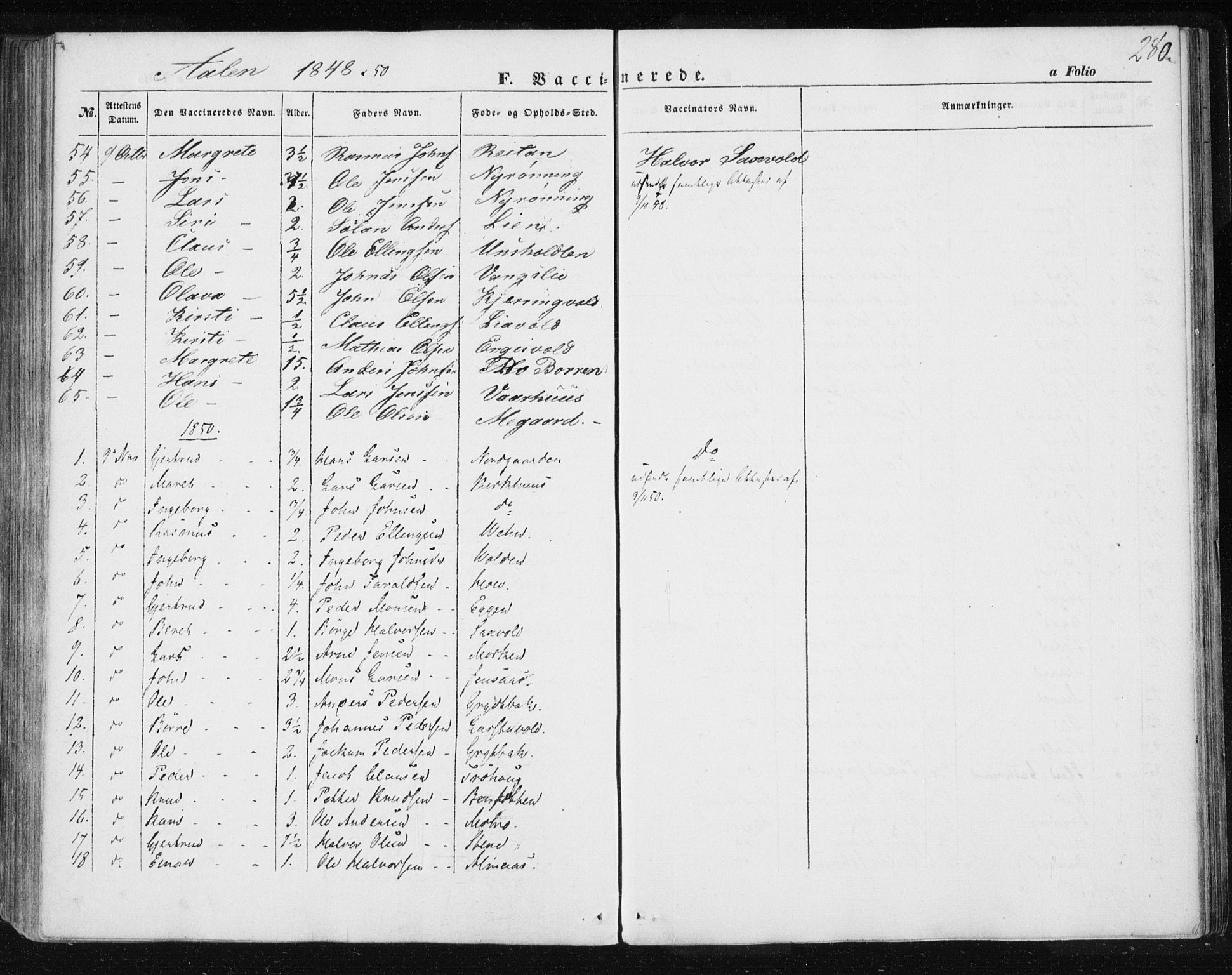 Ministerialprotokoller, klokkerbøker og fødselsregistre - Sør-Trøndelag, AV/SAT-A-1456/685/L0965: Ministerialbok nr. 685A06 /3, 1846-1859, s. 280