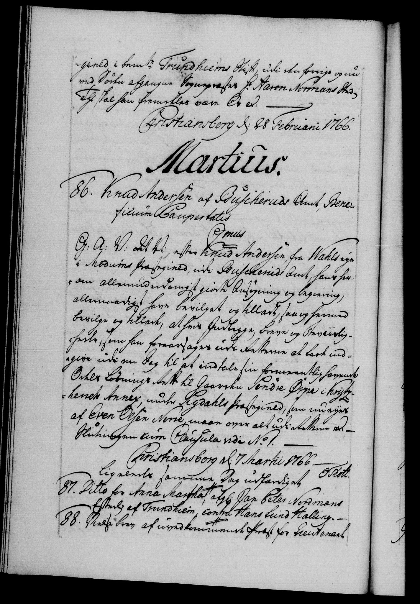 Danske Kanselli 1572-1799, RA/EA-3023/F/Fc/Fca/Fcaa/L0043: Norske registre, 1766-1768, s. 24b