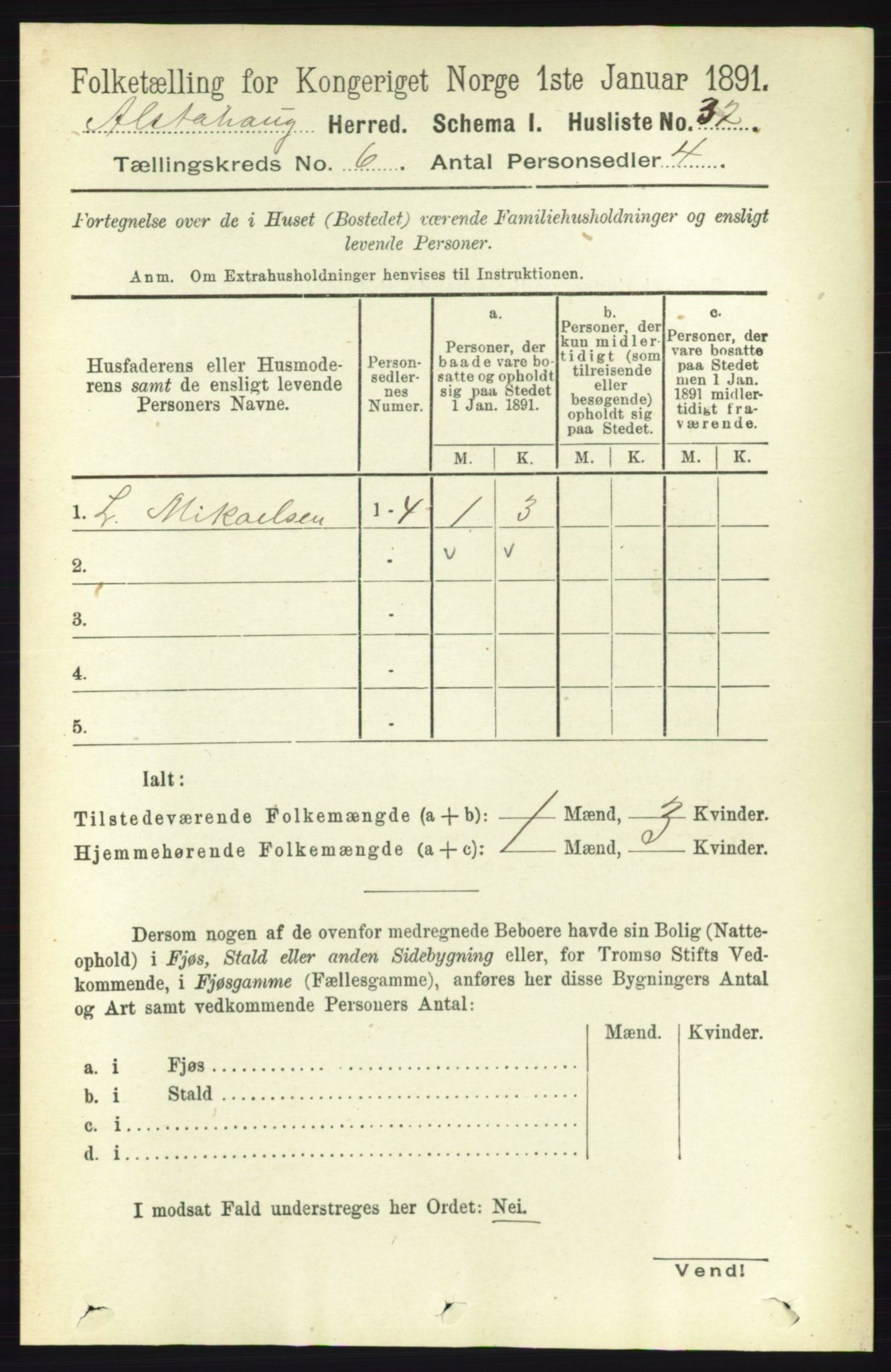 RA, Folketelling 1891 for 1820 Alstahaug herred, 1891, s. 2076