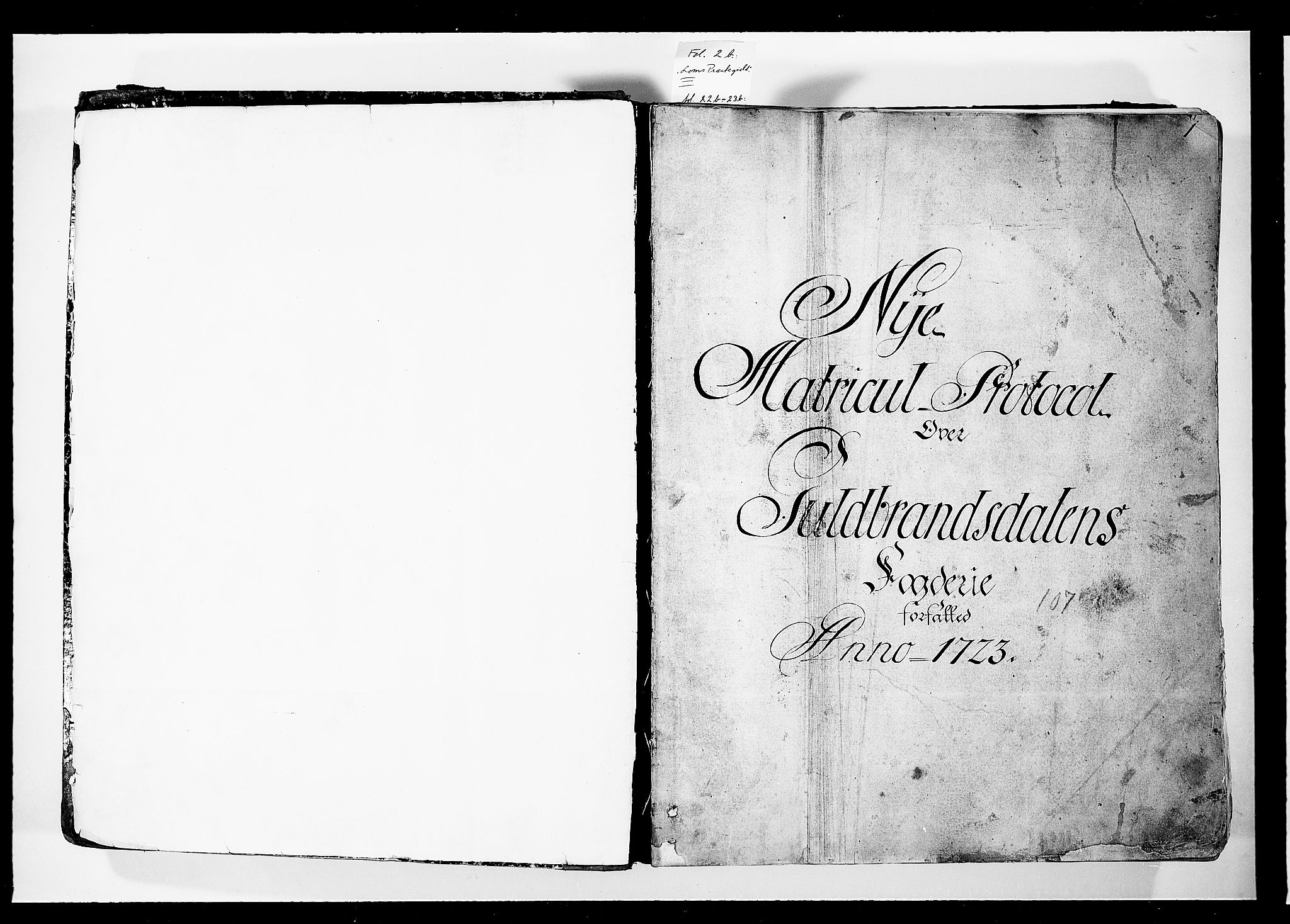 Rentekammeret inntil 1814, Realistisk ordnet avdeling, RA/EA-4070/N/Nb/Nbf/L0107: Gudbrandsdalen eksaminasjonsprotokoll, 1723, s. 2