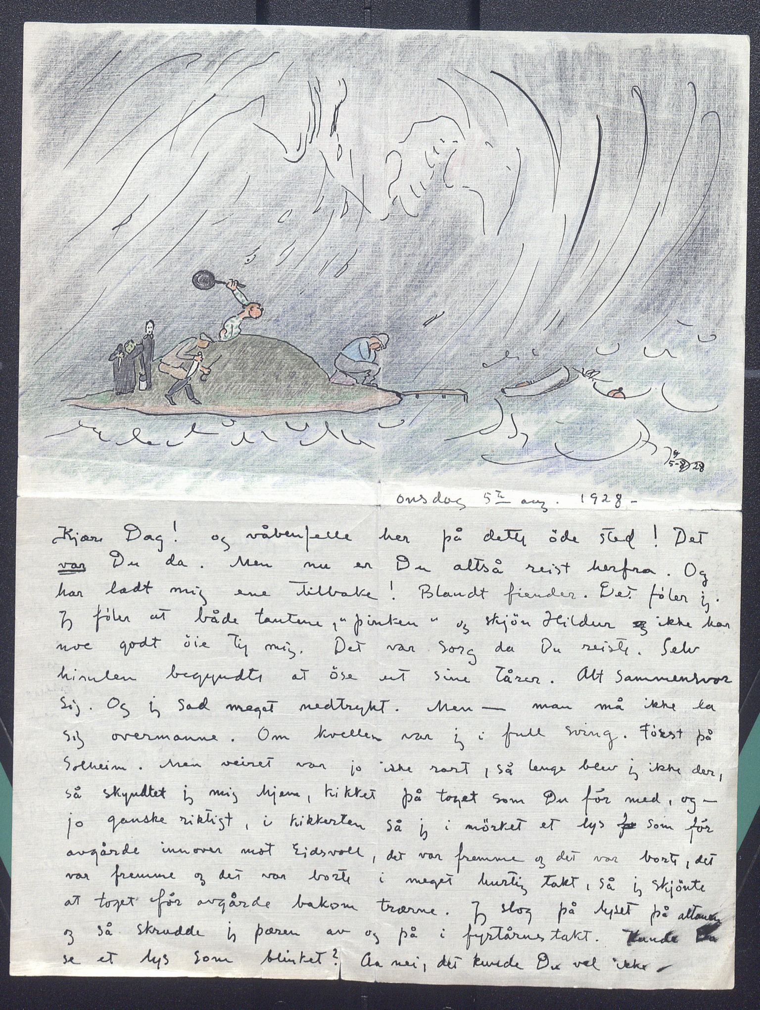 Harald Sohlberg, NMFK/NMFK-1057/D/L0001: Illustrerte brev fra Harald Sohlberg (1869-1935) til sønnen Dag Sohlberg, 1920-1928, s. 37
