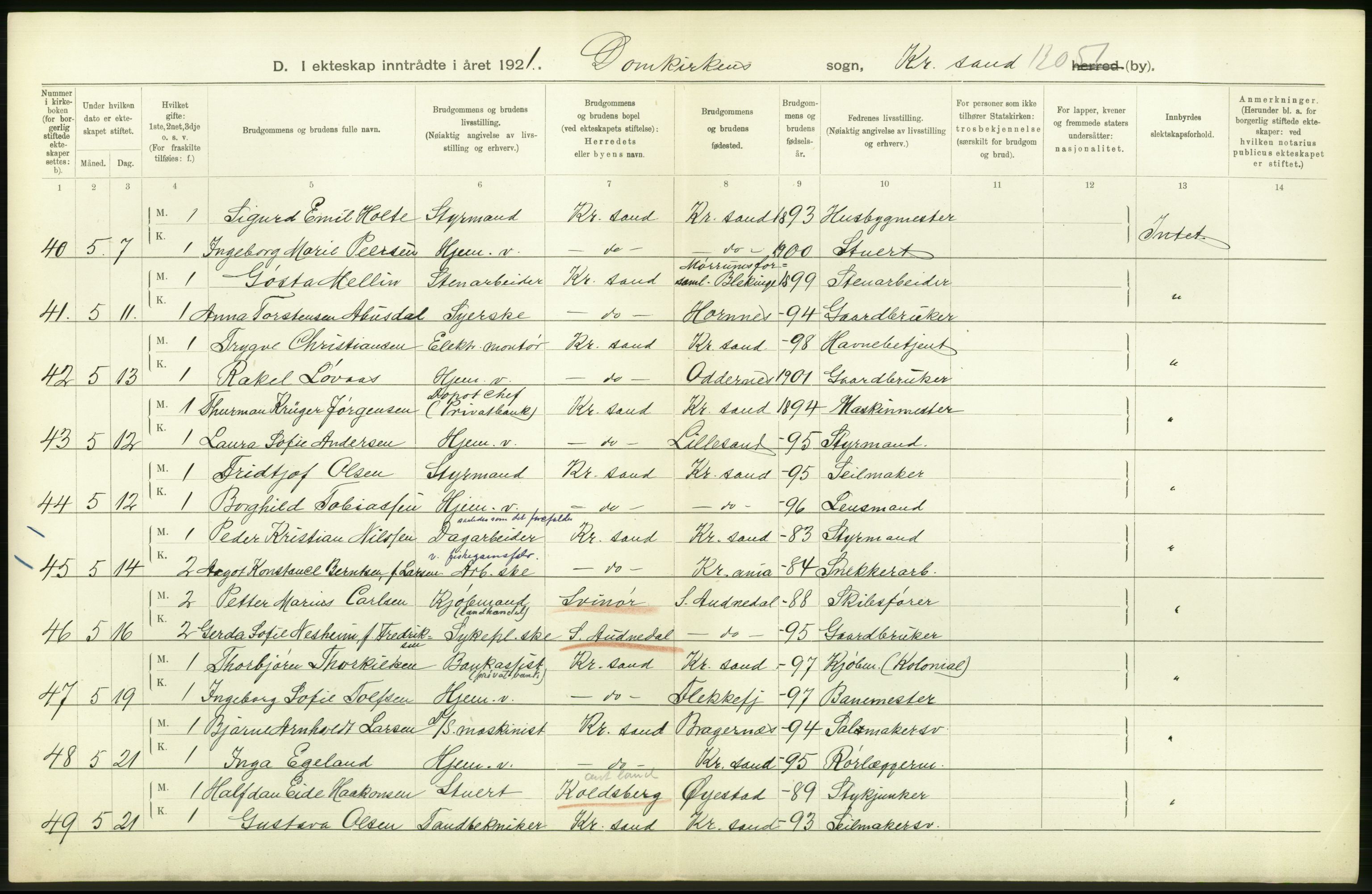 Statistisk sentralbyrå, Sosiodemografiske emner, Befolkning, AV/RA-S-2228/D/Df/Dfc/Dfca/L0026: Vest-Agder fylke: Levendefødte menn og kvinner. Bygder og byer., 1921, s. 580