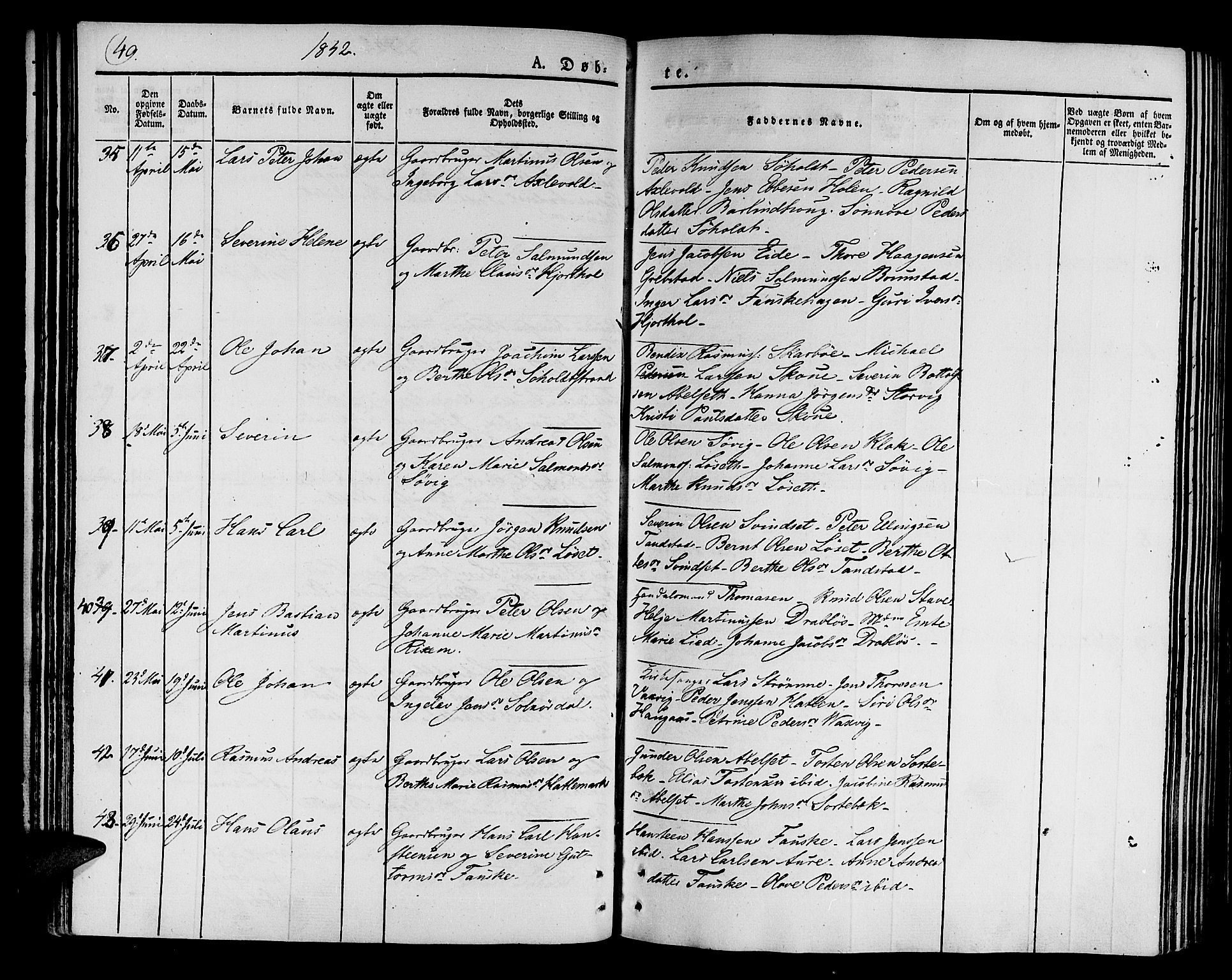 Ministerialprotokoller, klokkerbøker og fødselsregistre - Møre og Romsdal, AV/SAT-A-1454/522/L0311: Ministerialbok nr. 522A06, 1832-1842, s. 49