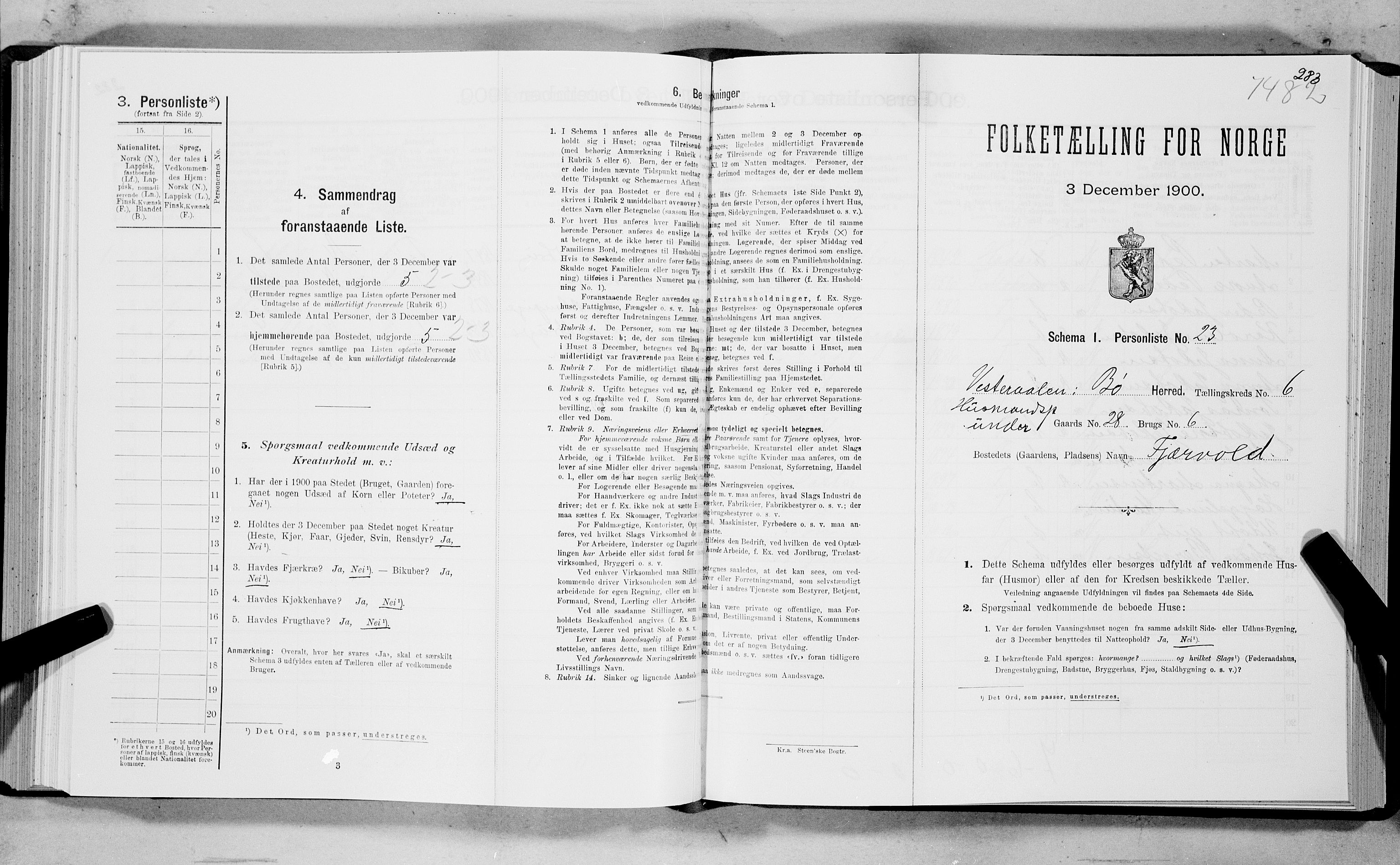 SAT, Folketelling 1900 for 1867 Bø herred, 1900, s. 693