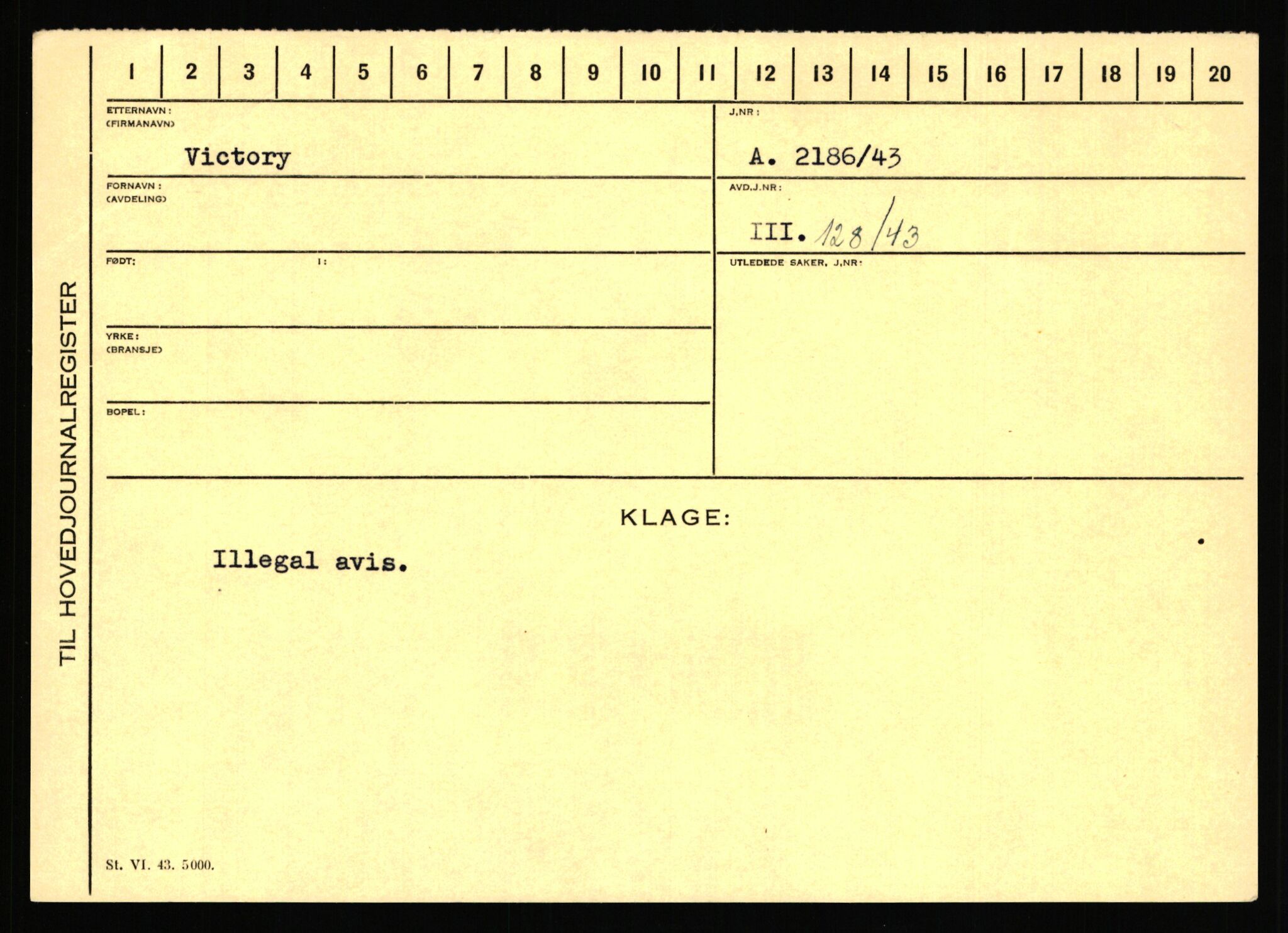 Statspolitiet - Hovedkontoret / Osloavdelingen, AV/RA-S-1329/C/Ca/L0016: Uberg - Øystese, 1943-1945, s. 1072