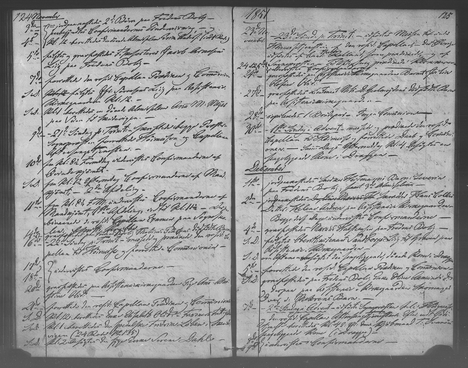 Korskirken sokneprestembete, SAB/A-76101/H/Haa/L0067: Residerende kapellans bok nr. A 2, 1844-1854, s. 124-125