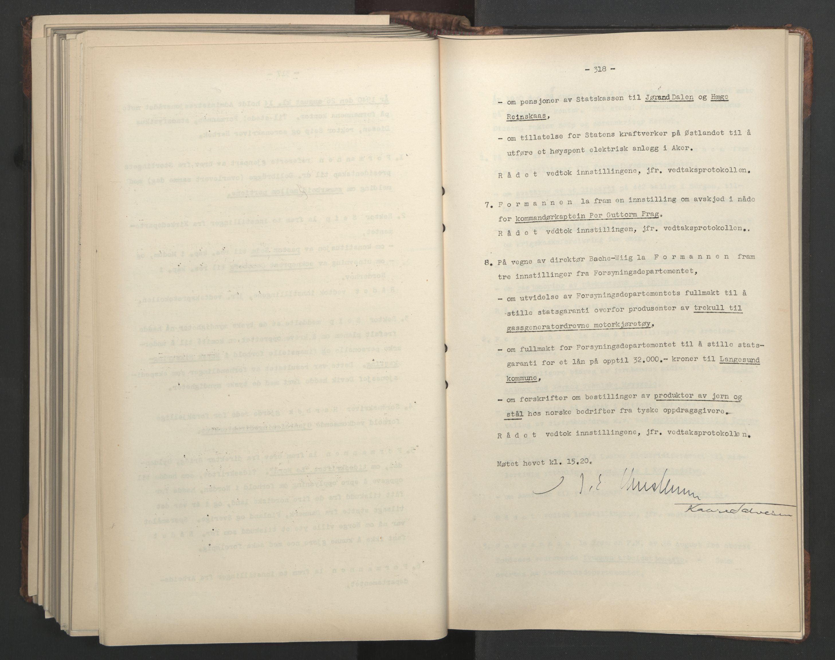 Administrasjonsrådet, AV/RA-S-1004/A/L0001: Møteprotokoll med tillegg 15/4-25/9, 1940, s. 318