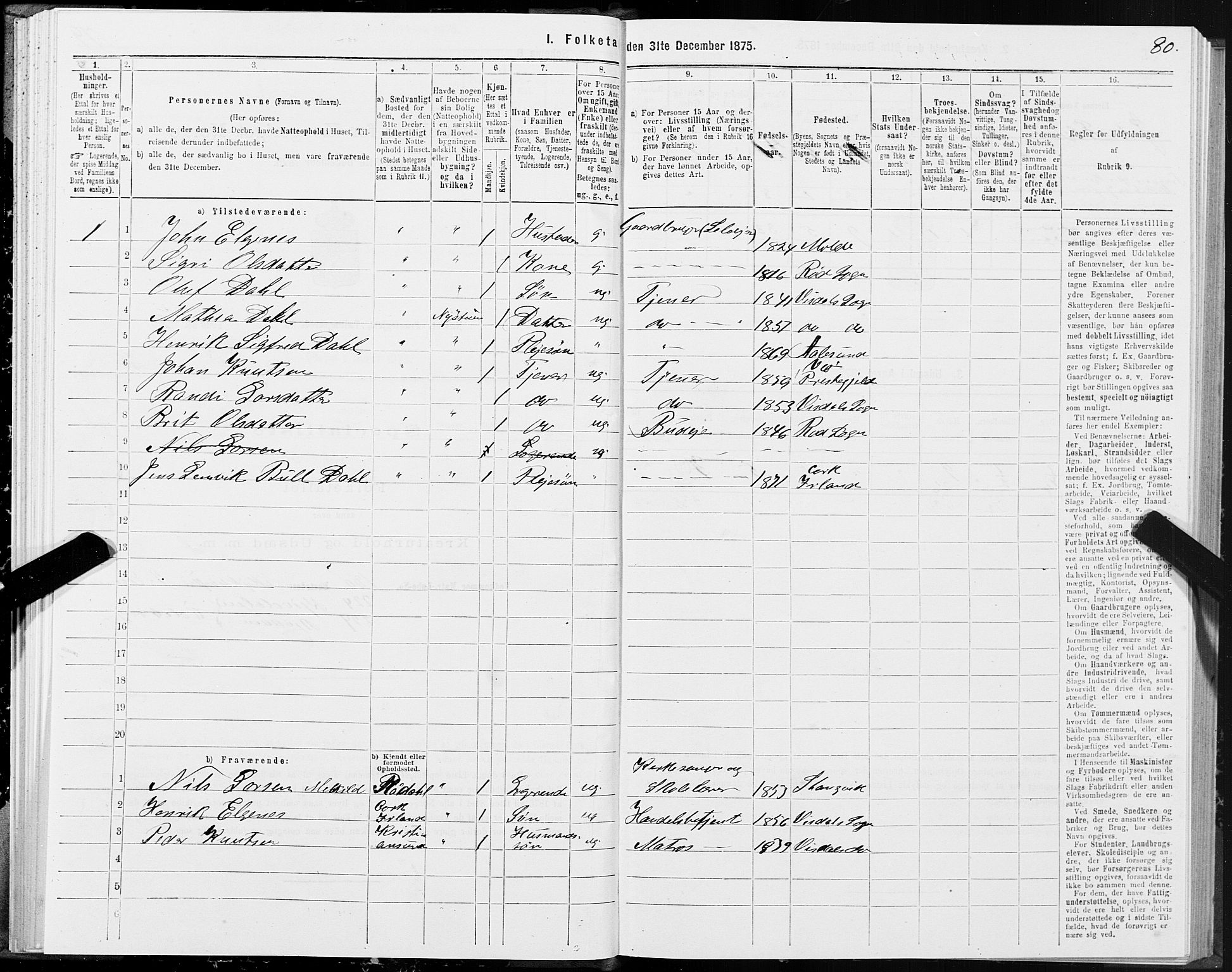 SAT, Folketelling 1875 for 1543P Nesset prestegjeld, 1875, s. 4080