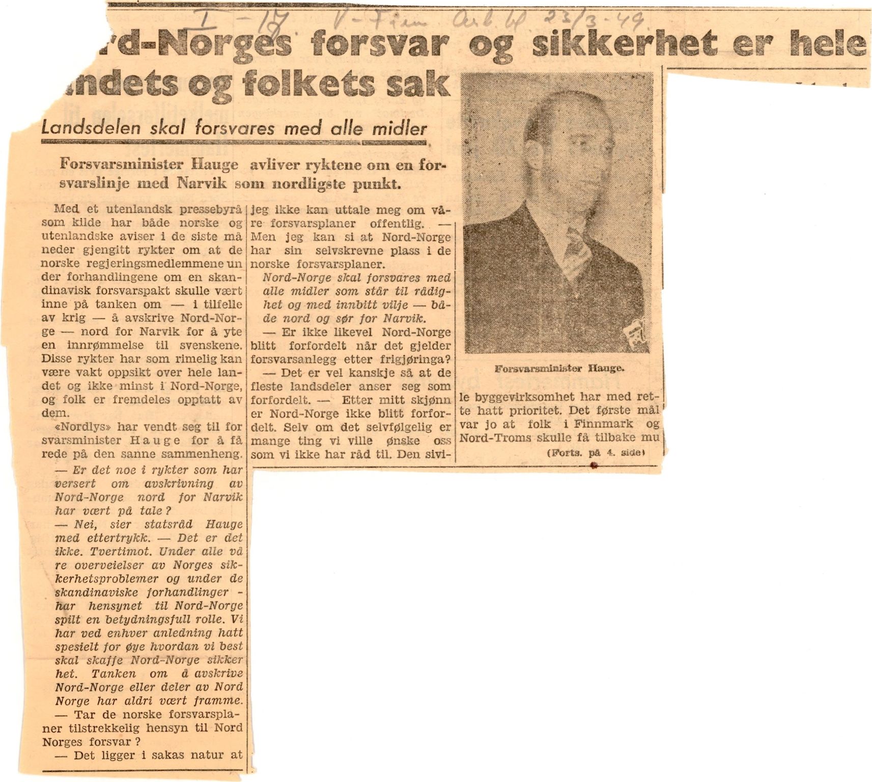 Finnmarkskontorets presse- og opplysningsarkiv , FMFB/A-1198/E/L0003/0017: I Nord-Troms og Finnmark - generelt  / Krigen i Nord-Norge og beretninger om samme, 1946-1948