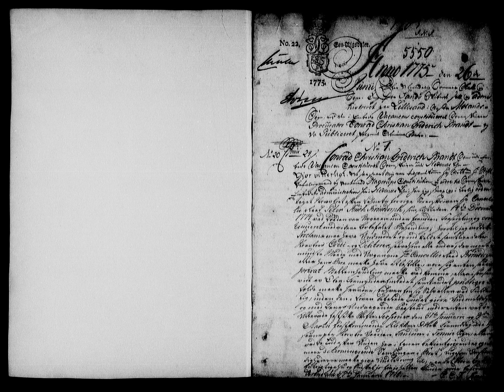 Nedenes sorenskriveri før 1824, SAK/1221-0007/G/Gb/L0013: Pantebok nr. 13, 1775-1778, s. 1