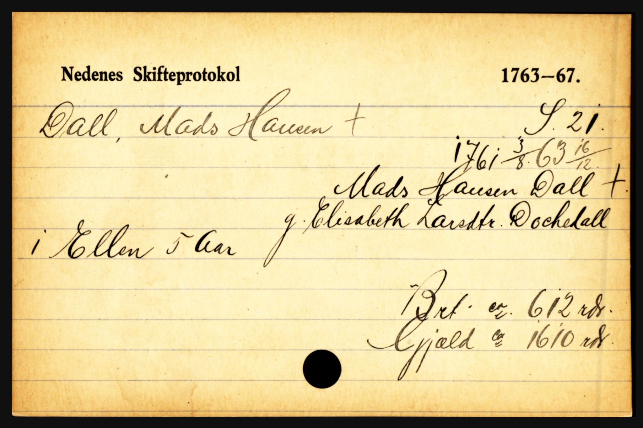Nedenes sorenskriveri før 1824, AV/SAK-1221-0007/H, s. 5229