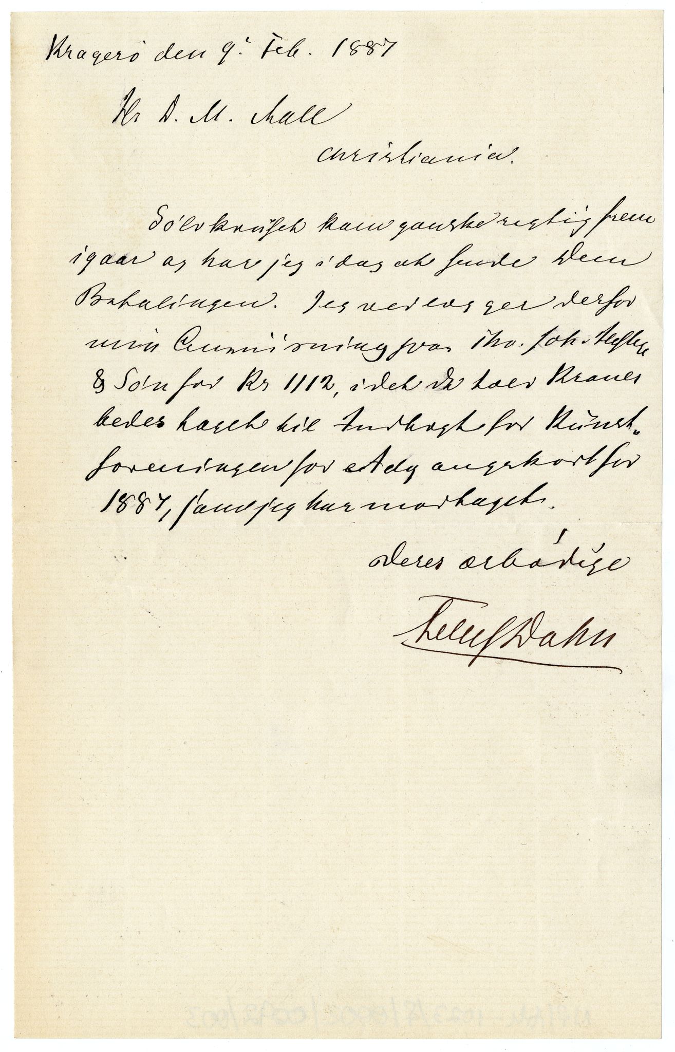 Diderik Maria Aalls brevsamling, NF/Ark-1023/F/L0002: D.M. Aalls brevsamling. B - C, 1799-1889, s. 461