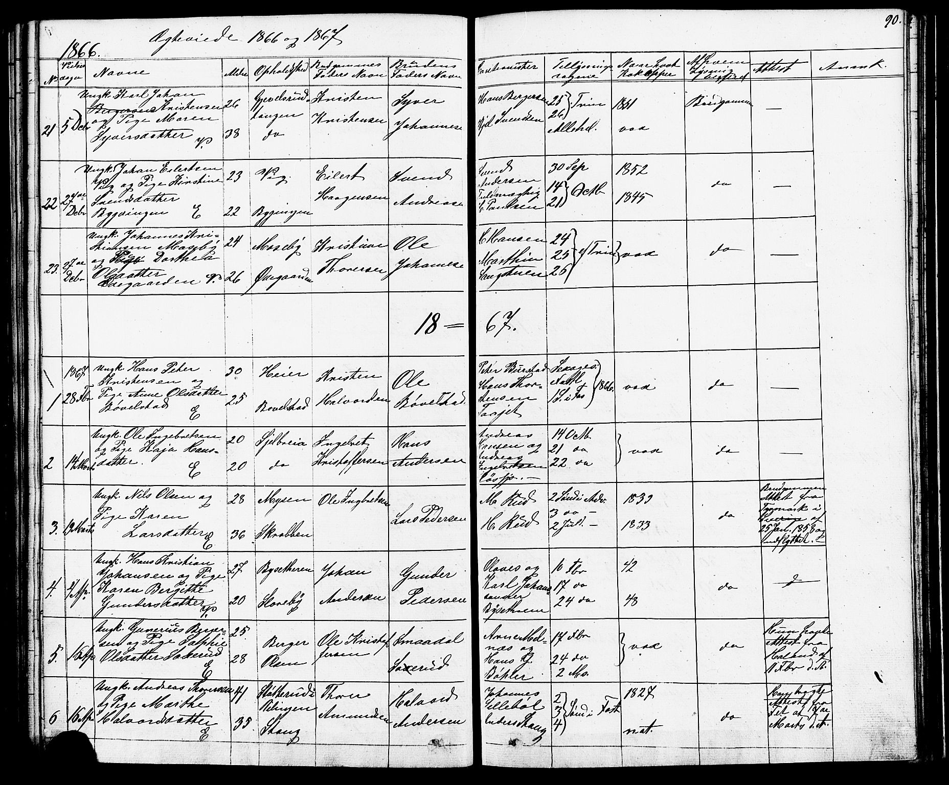 Enebakk prestekontor Kirkebøker, SAO/A-10171c/F/Fa/L0012: Ministerialbok nr. I 12, 1832-1882, s. 90