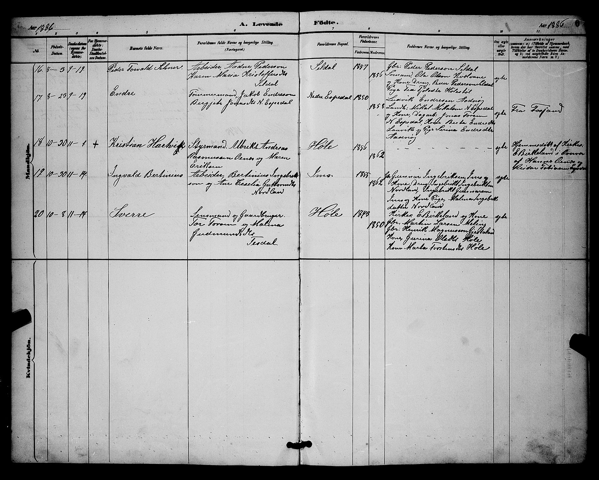 Høgsfjord sokneprestkontor, AV/SAST-A-101624/H/Ha/Hab/L0003: Klokkerbok nr. B 3, 1886-1905, s. 6