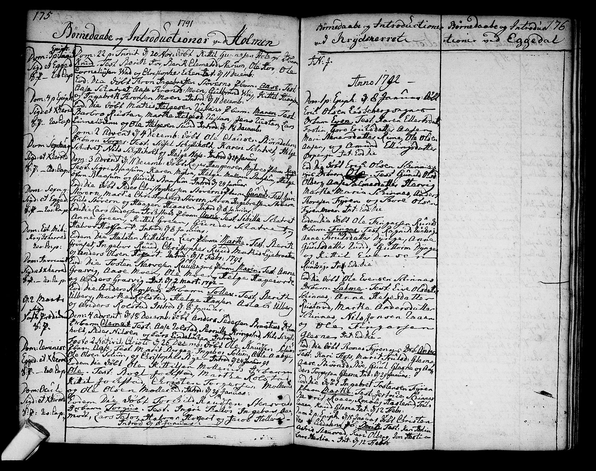 Sigdal kirkebøker, AV/SAKO-A-245/F/Fa/L0002: Ministerialbok nr. I 2, 1778-1792, s. 175-176