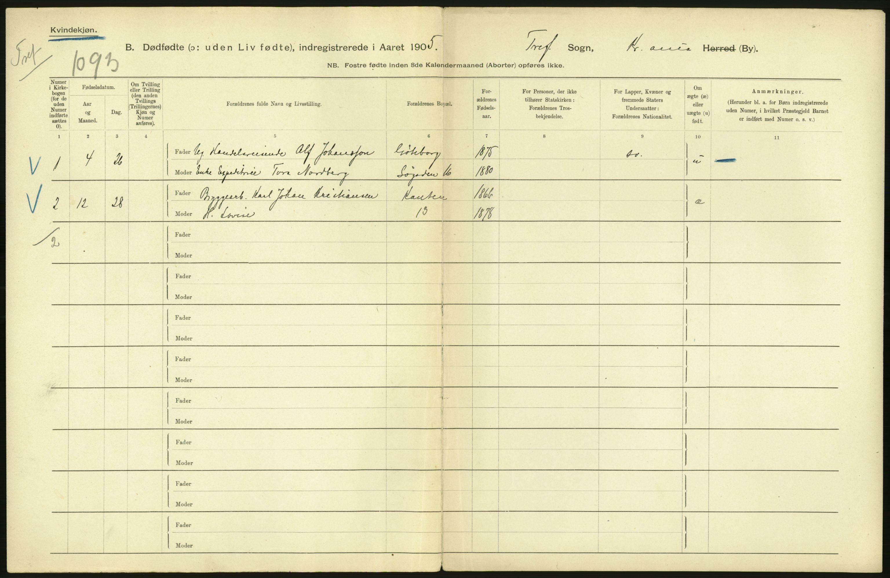 Statistisk sentralbyrå, Sosiodemografiske emner, Befolkning, AV/RA-S-2228/D/Df/Dfa/Dfac/L0007a: Kristiania: Døde, dødfødte., 1905, s. 818