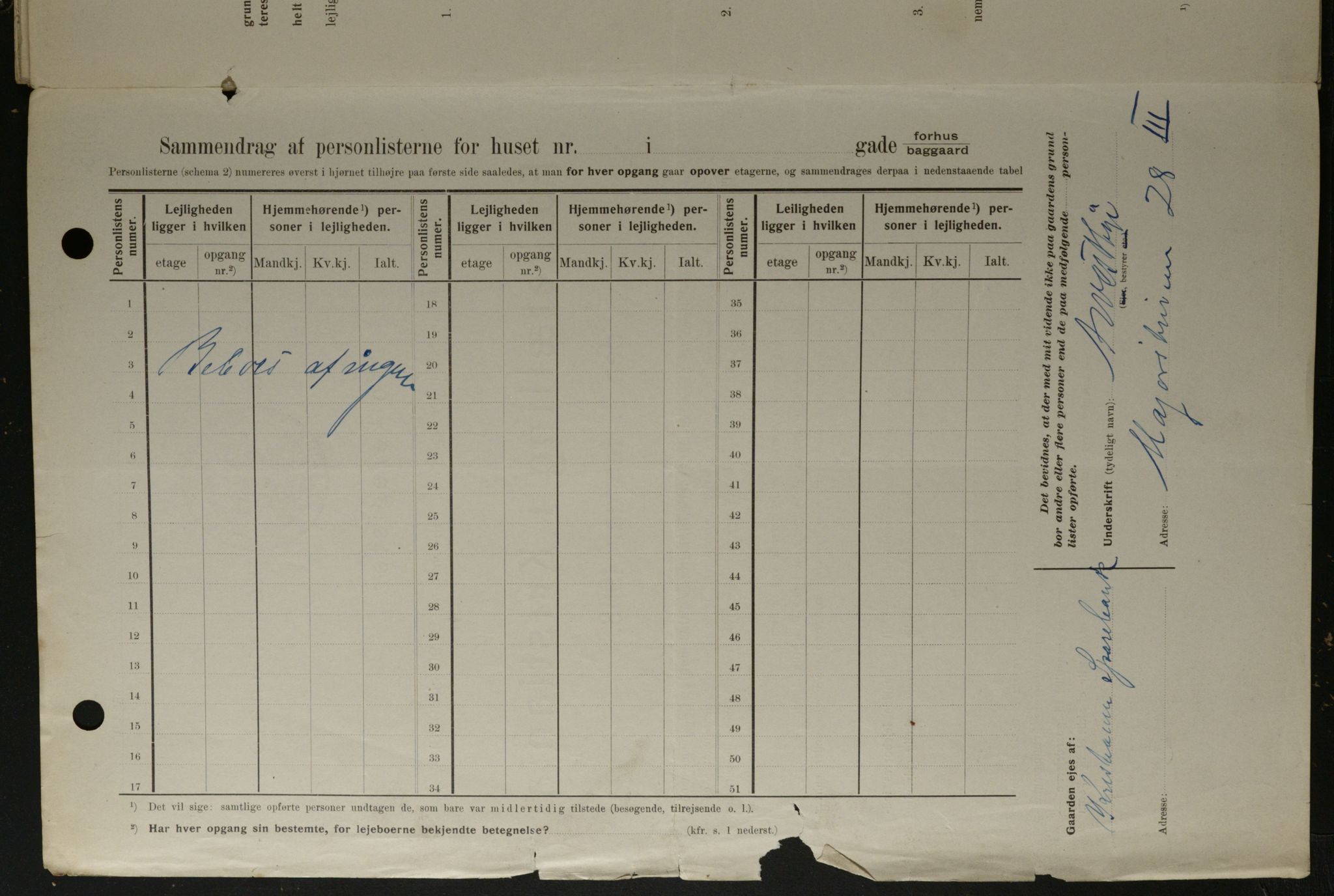 OBA, Kommunal folketelling 1.2.1908 for Kristiania kjøpstad, 1908, s. 76192