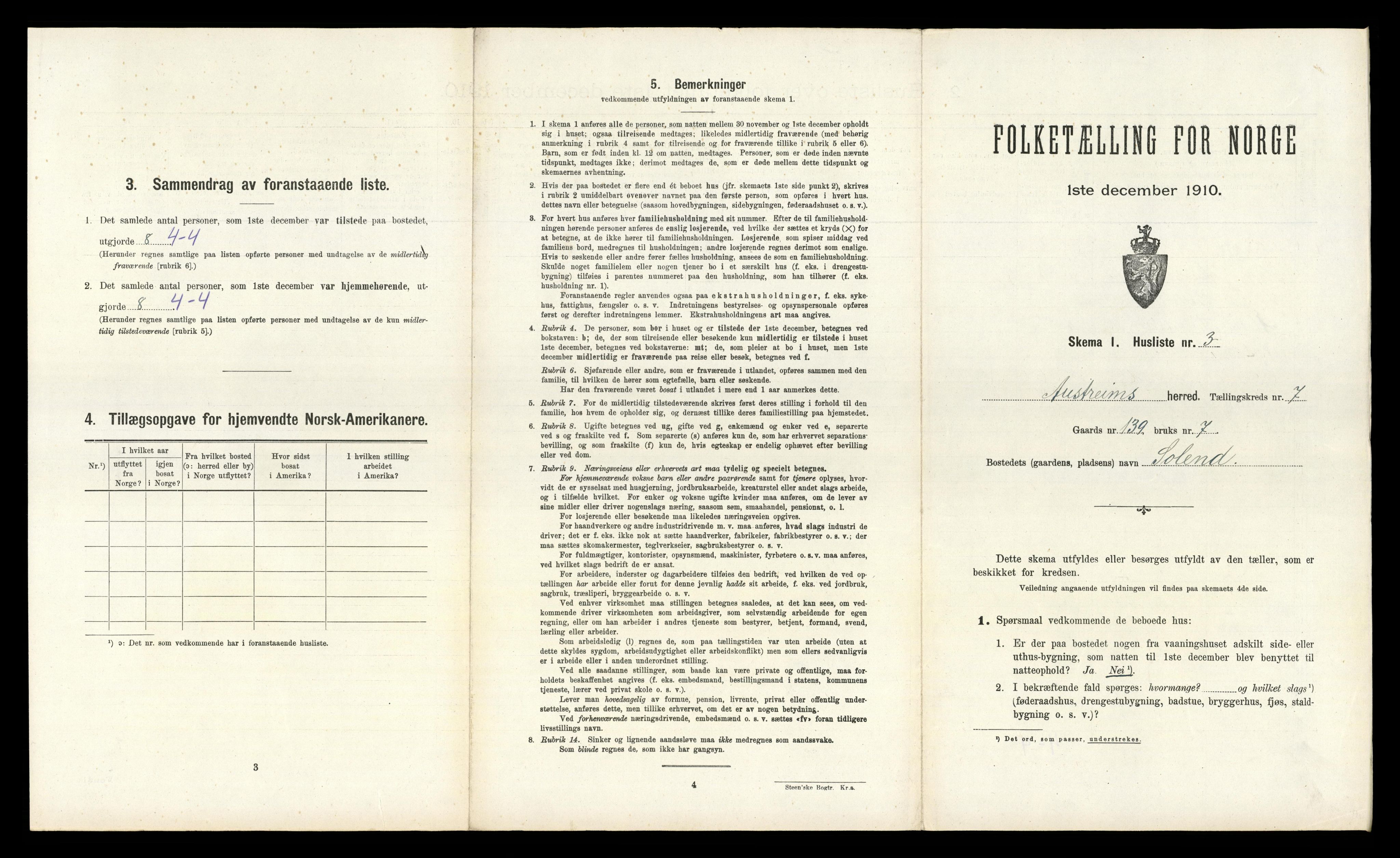 RA, Folketelling 1910 for 1264 Austrheim herred, 1910, s. 424