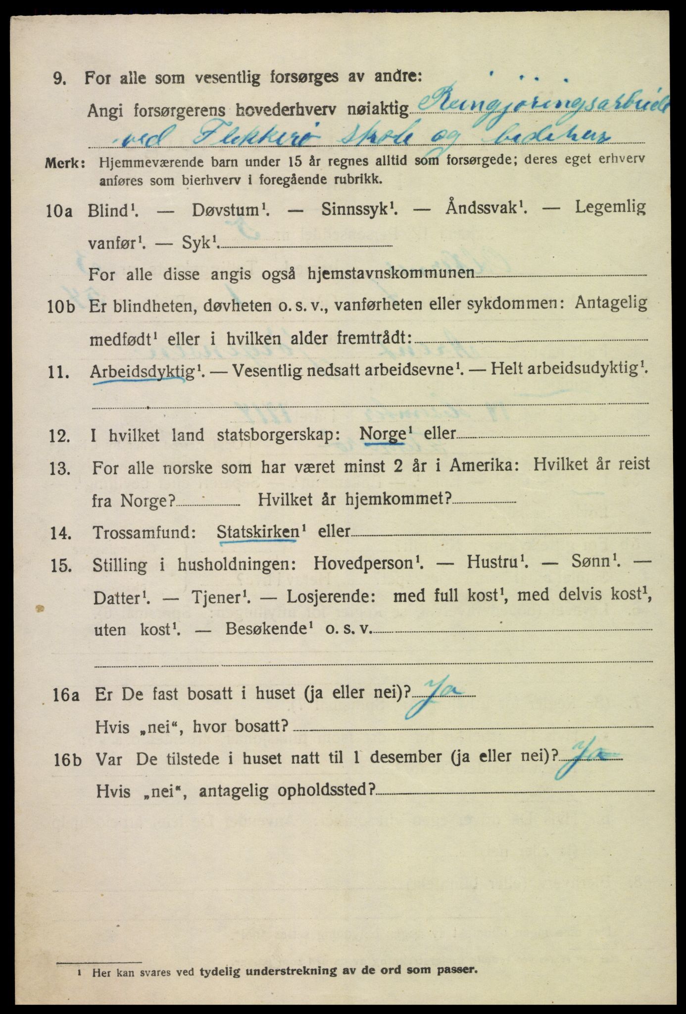 SAK, Folketelling 1920 for 1012 Oddernes herred, 1920, s. 3392